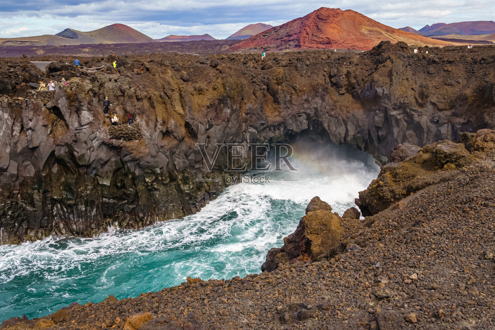 兰萨罗特岛Los Hervideros悬崖。加那利群岛。西班牙照片摄影图片
