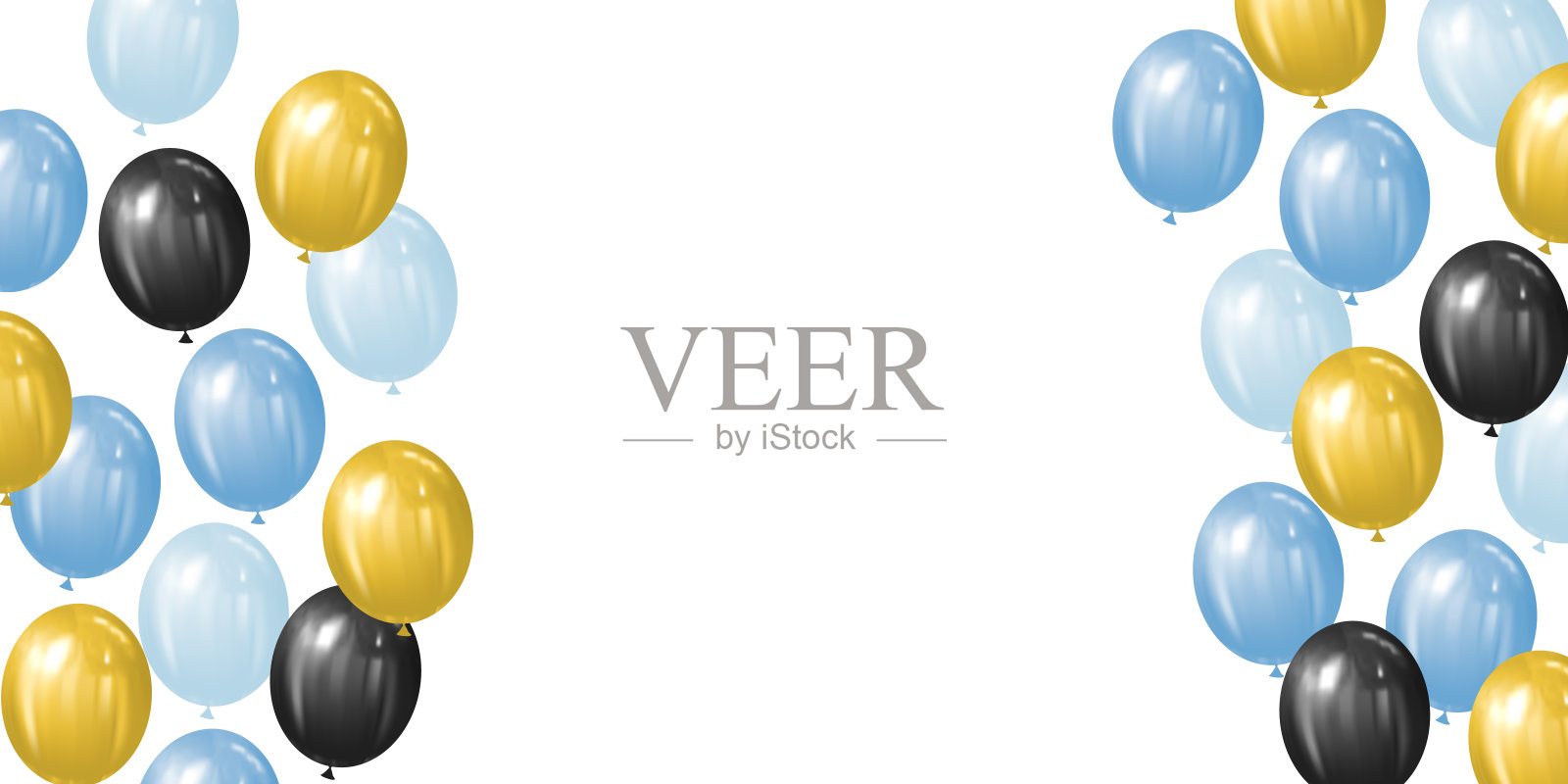 一组带有文本复制空间的气球的插图插画图片素材