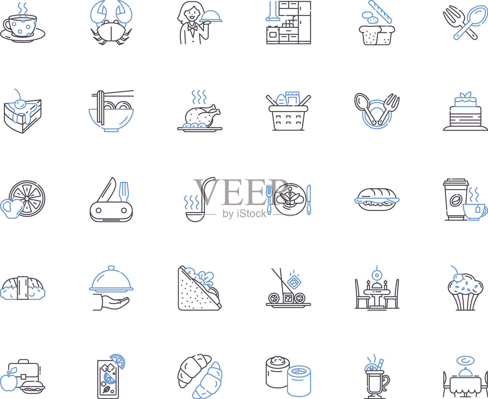 食品建立线图标收集图标素材