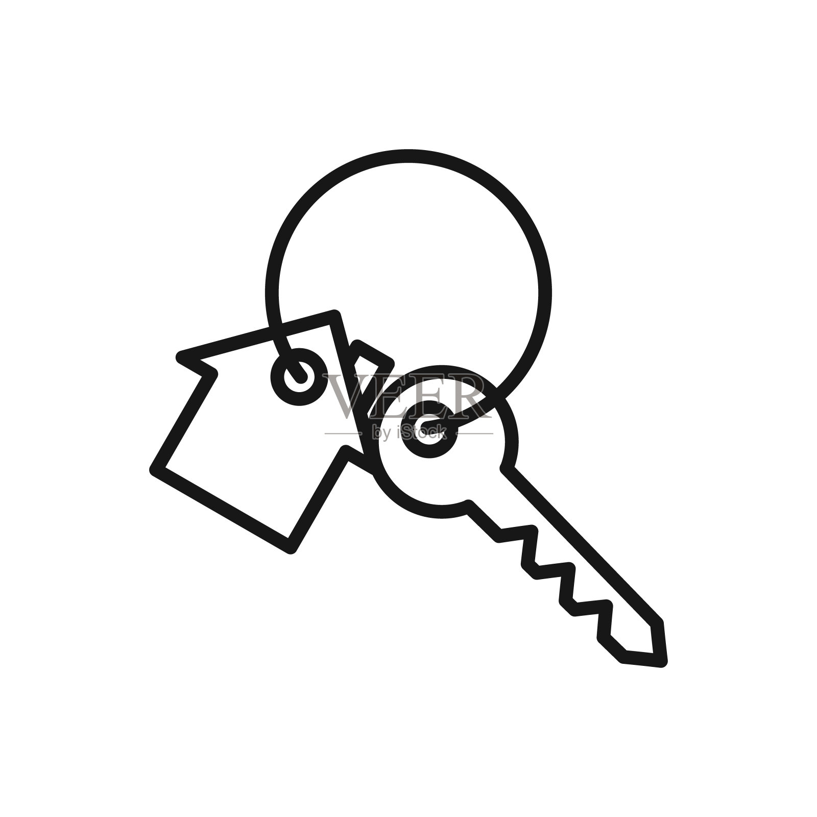 可编辑的图标的房子的关键，矢量插图孤立的白色背景。用于演示文稿，网站或移动应用程序插画图片素材