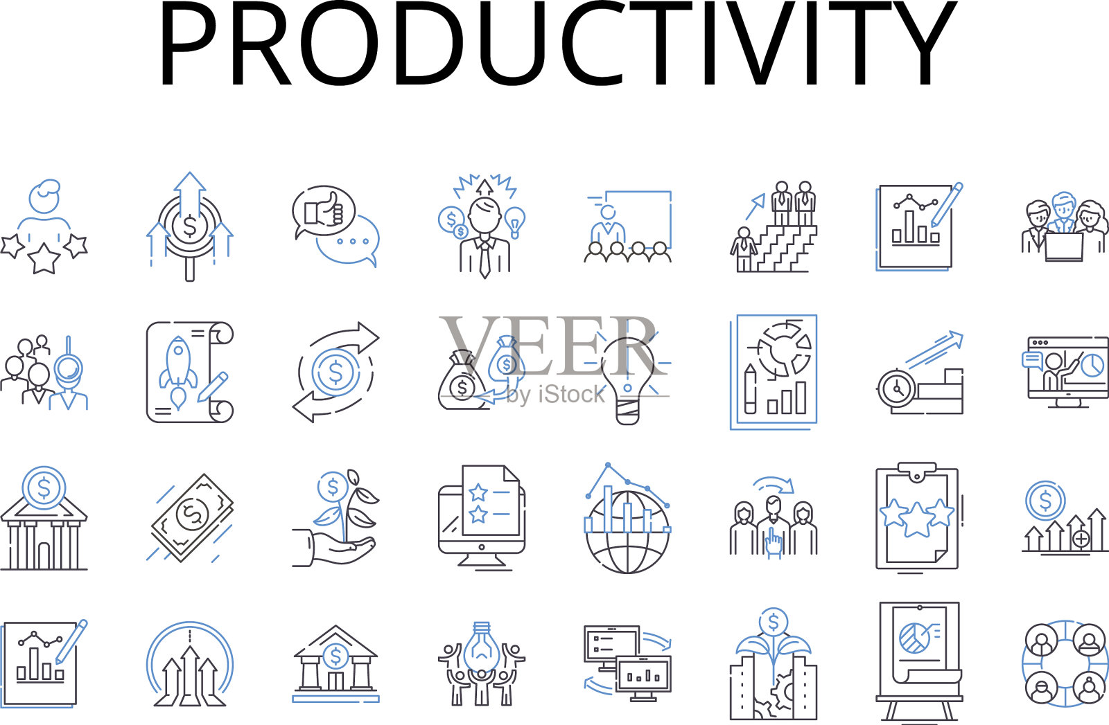 生产力线图标收集效率图标素材