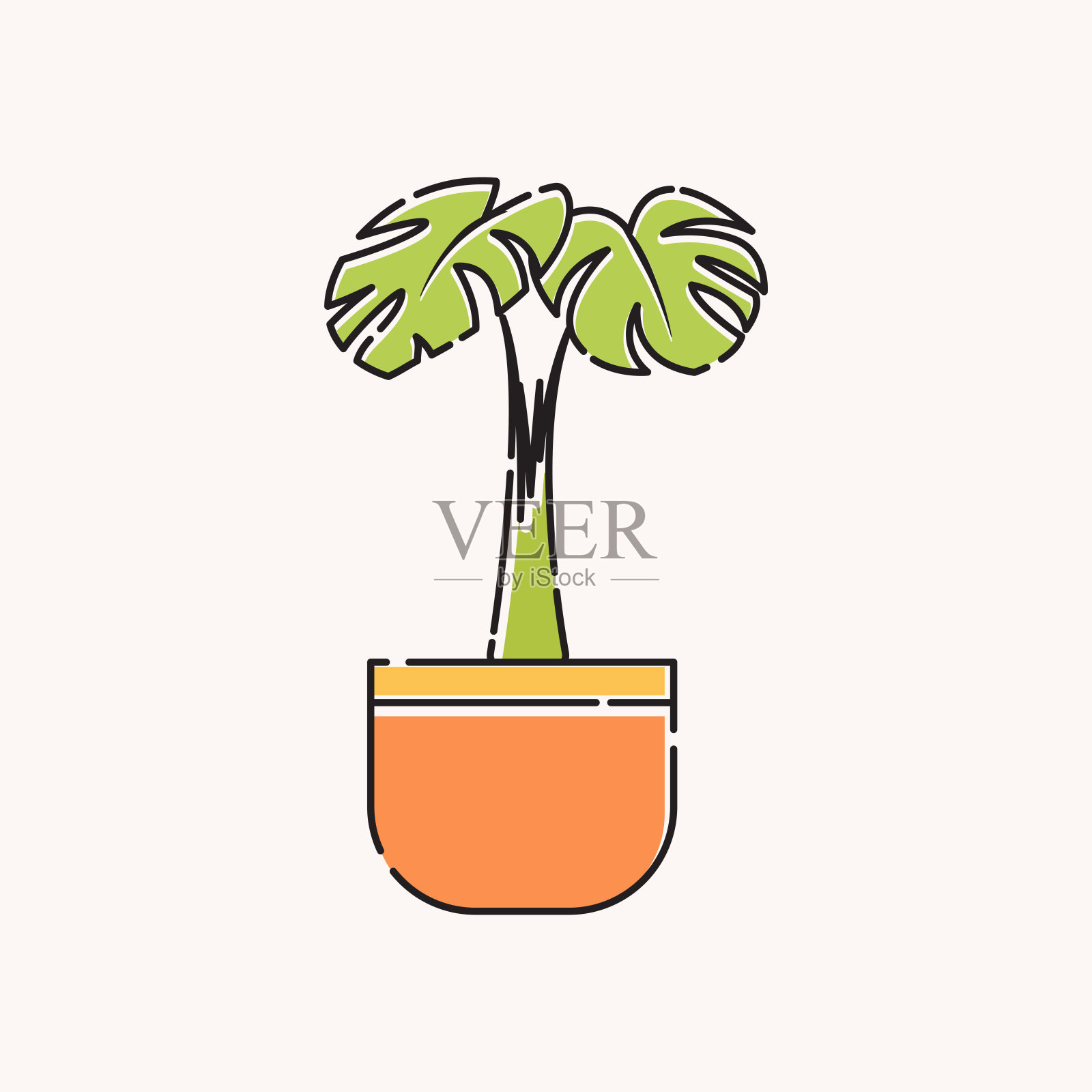 花盆里的花插画图片素材