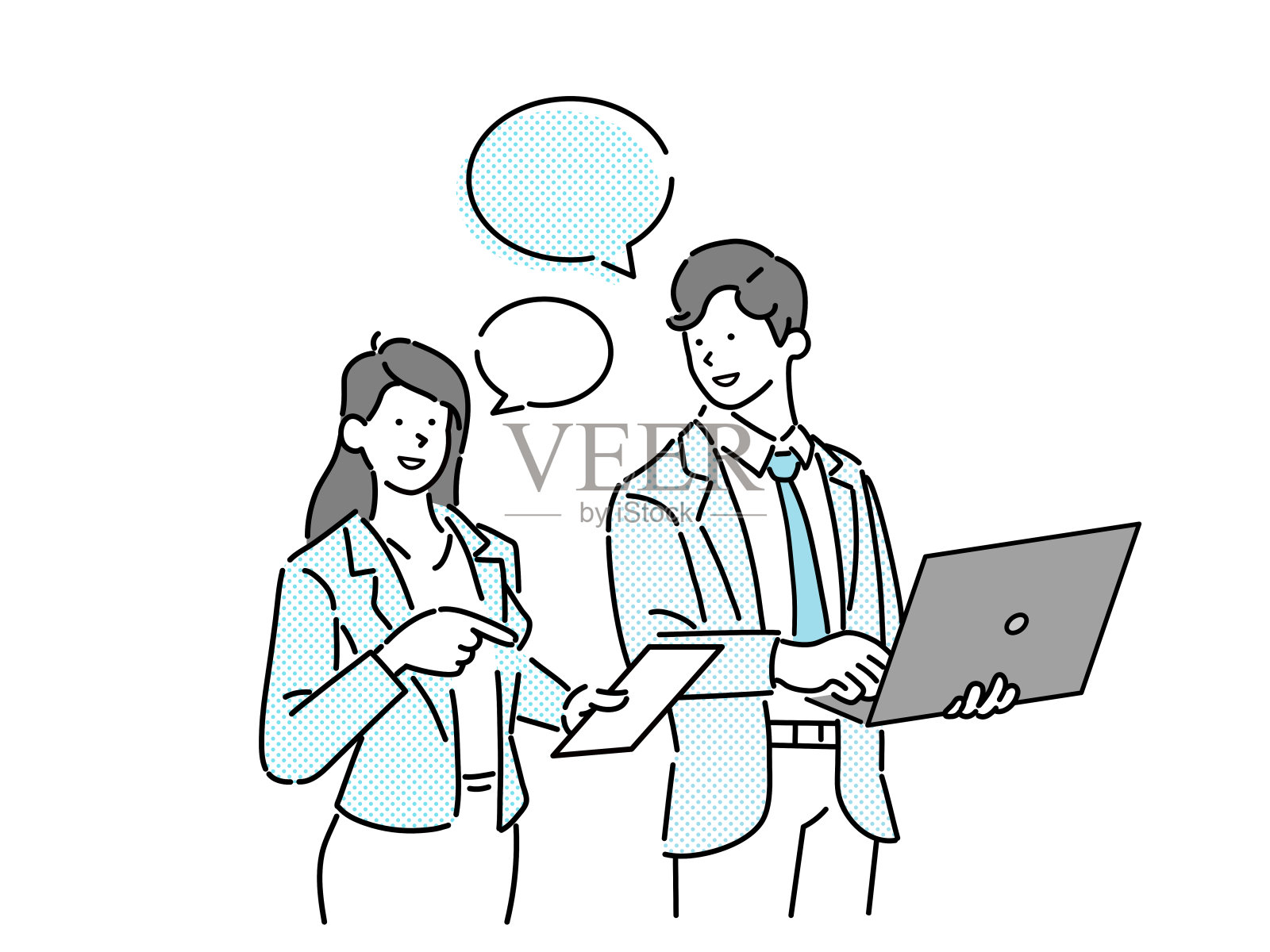 商人沟通插画图片素材