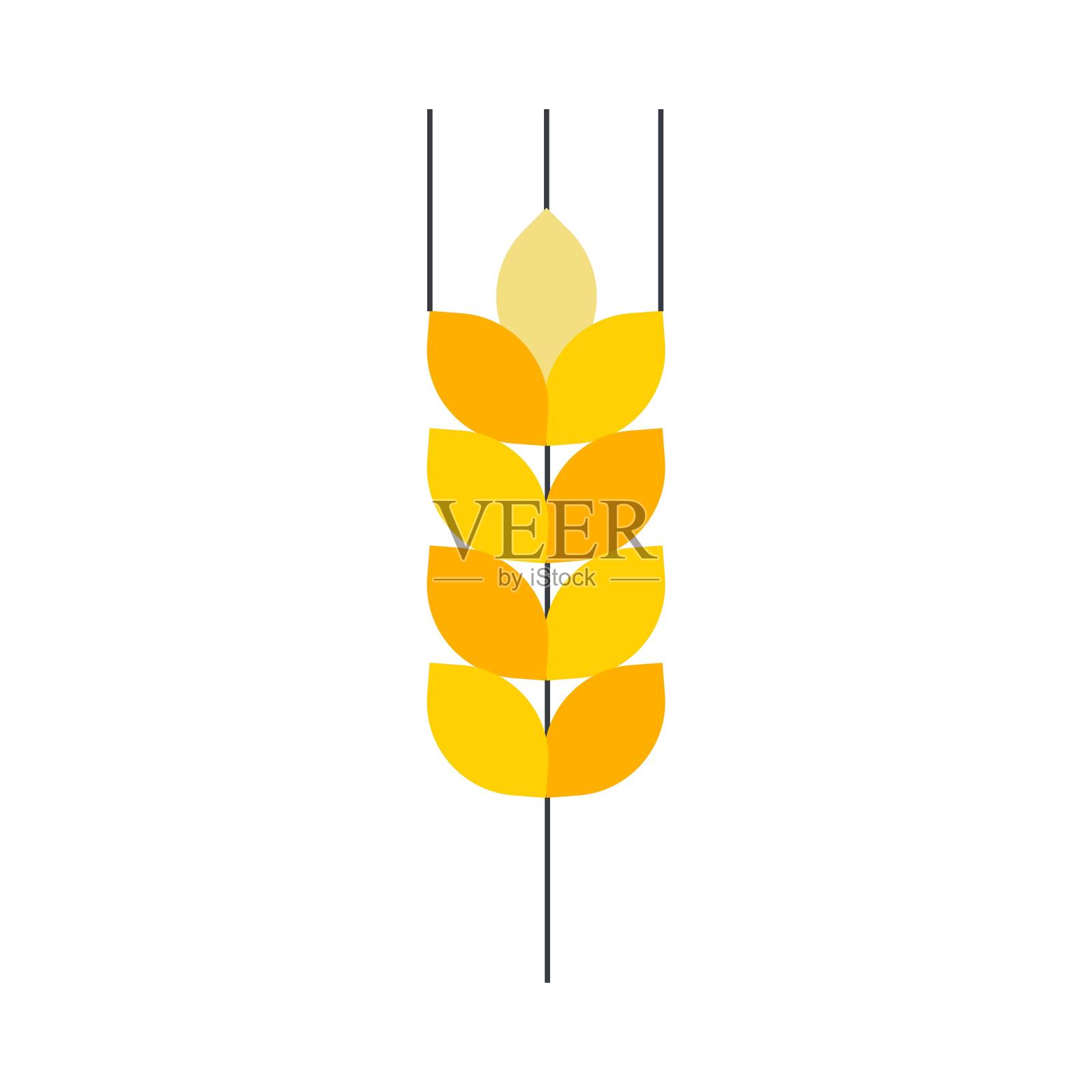 小麦是风格化的。乌克兰的符号。插画图片素材