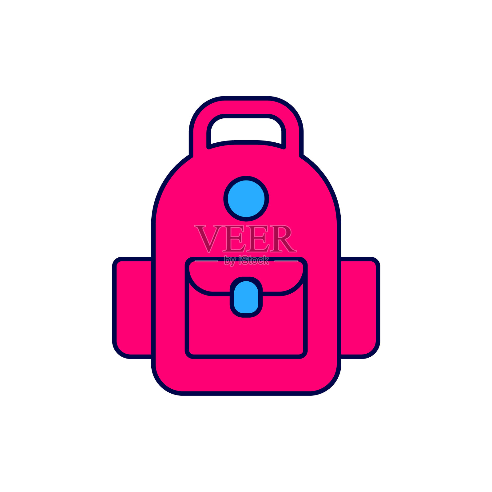 学校背包图标孤立的白色背景。向量插画图片素材