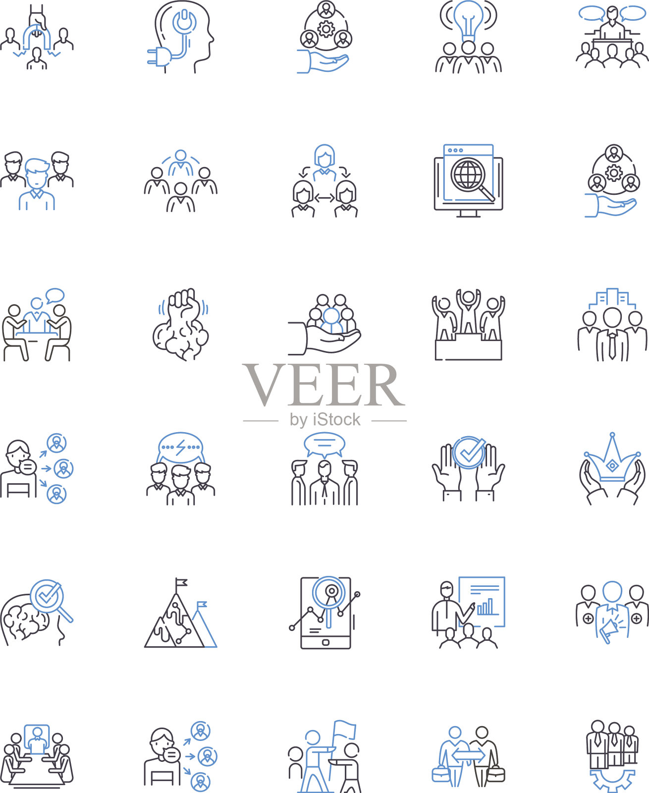 共同的球门线图标集合统一和谐图标素材