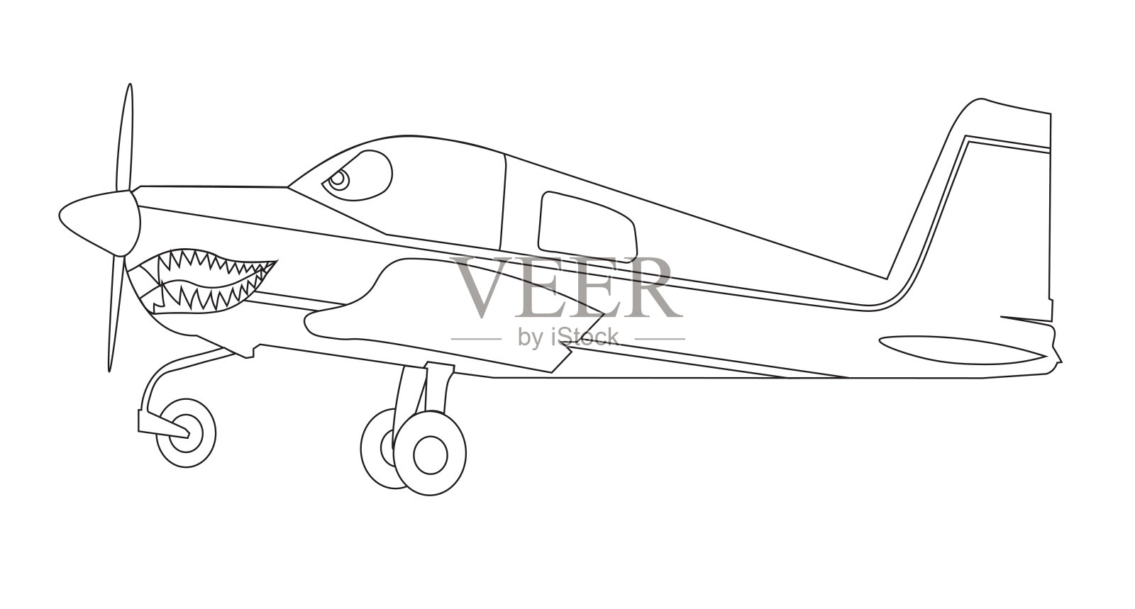 特技飞机矢量没有颜色插画图片素材
