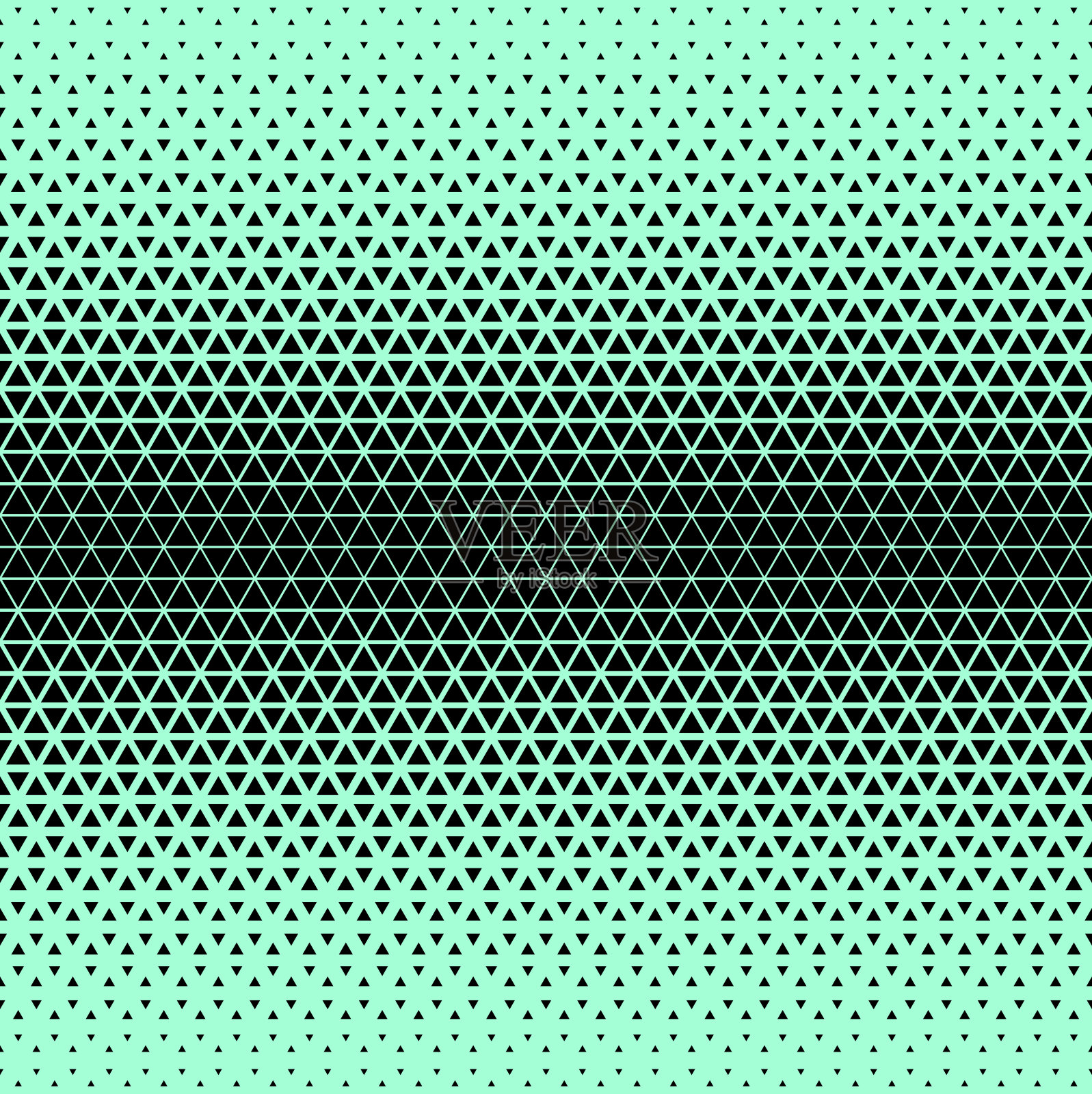 黑色绿松石半色调三角形图案。抽象几何梯度背景。矢量插图。插画图片素材