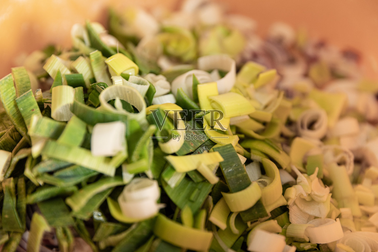 切碎的韭菜，特写照片摄影图片