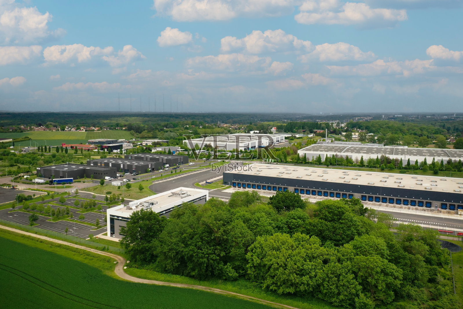 法国经济活动区的鸟瞰图照片摄影图片