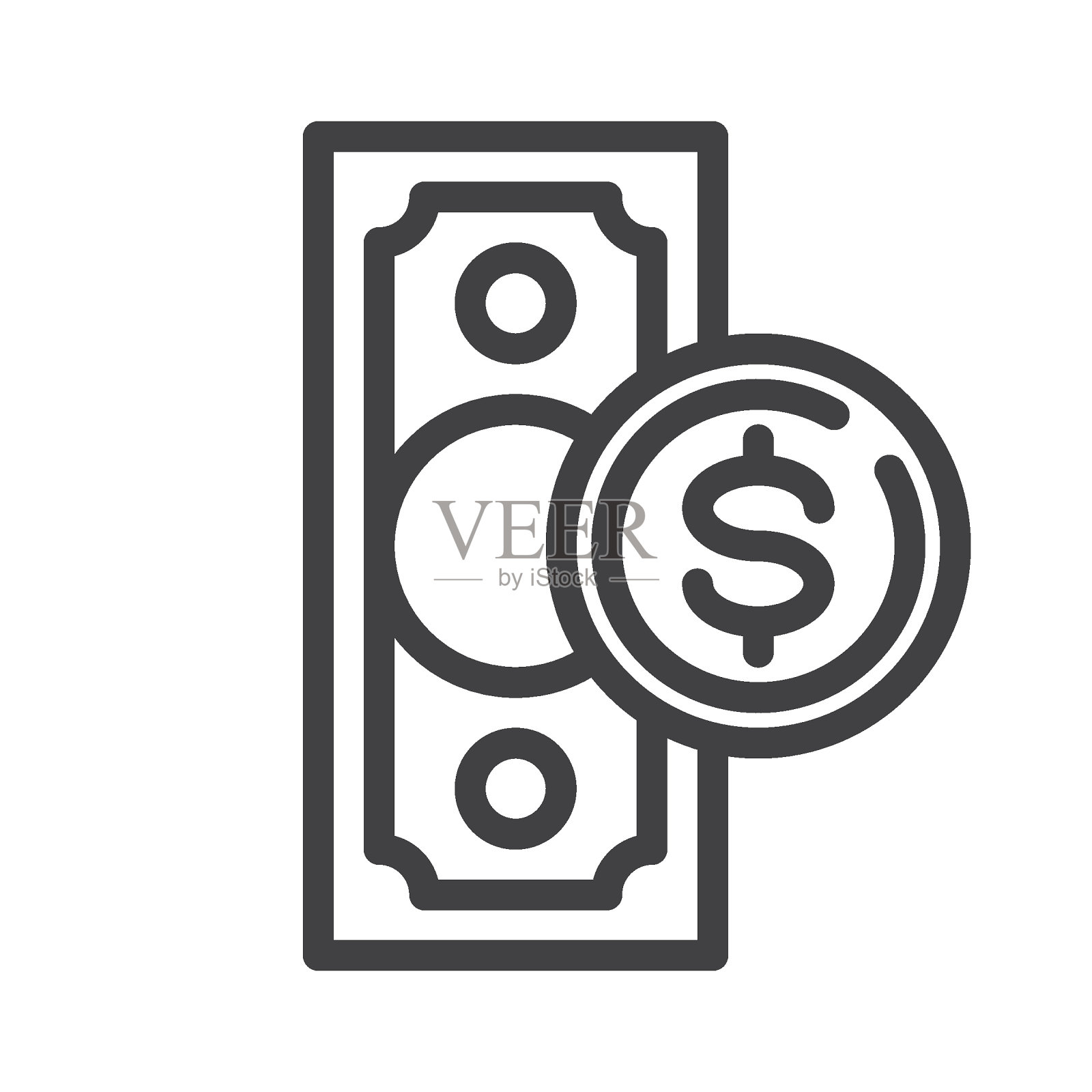 美元货币线图标插画图片素材