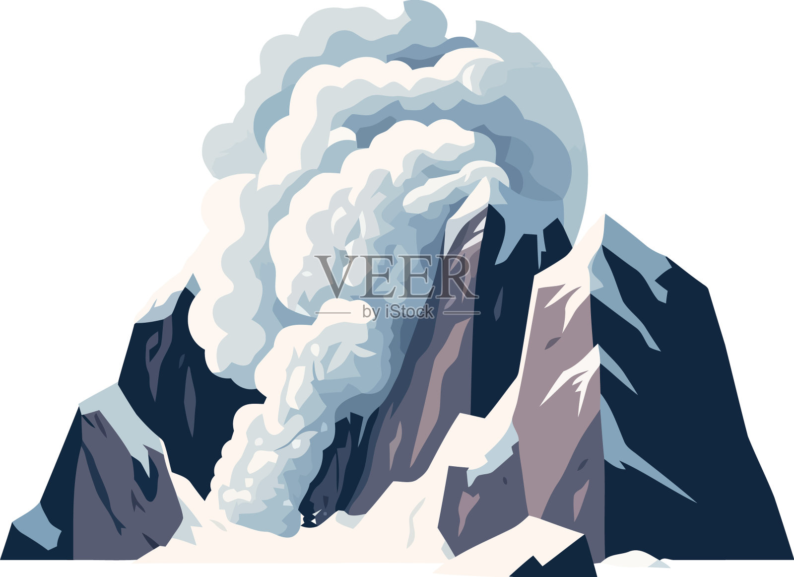 冬季山峰设计插画图片素材