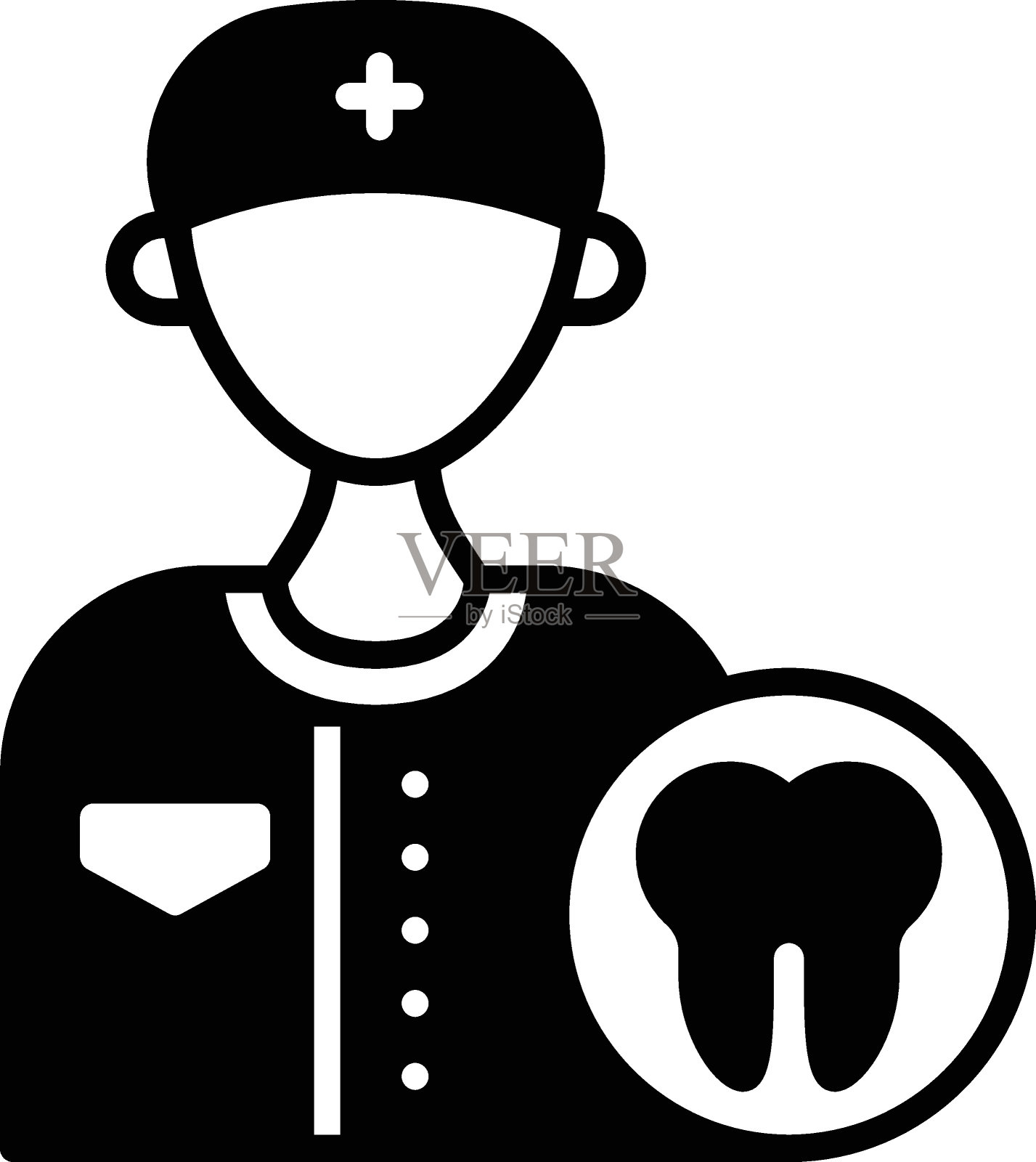 口腔颌面外科概念，根尖显微外科矢量图标设计，牙科学符号，口腔医学符号，牙科器械库存插图插画图片素材