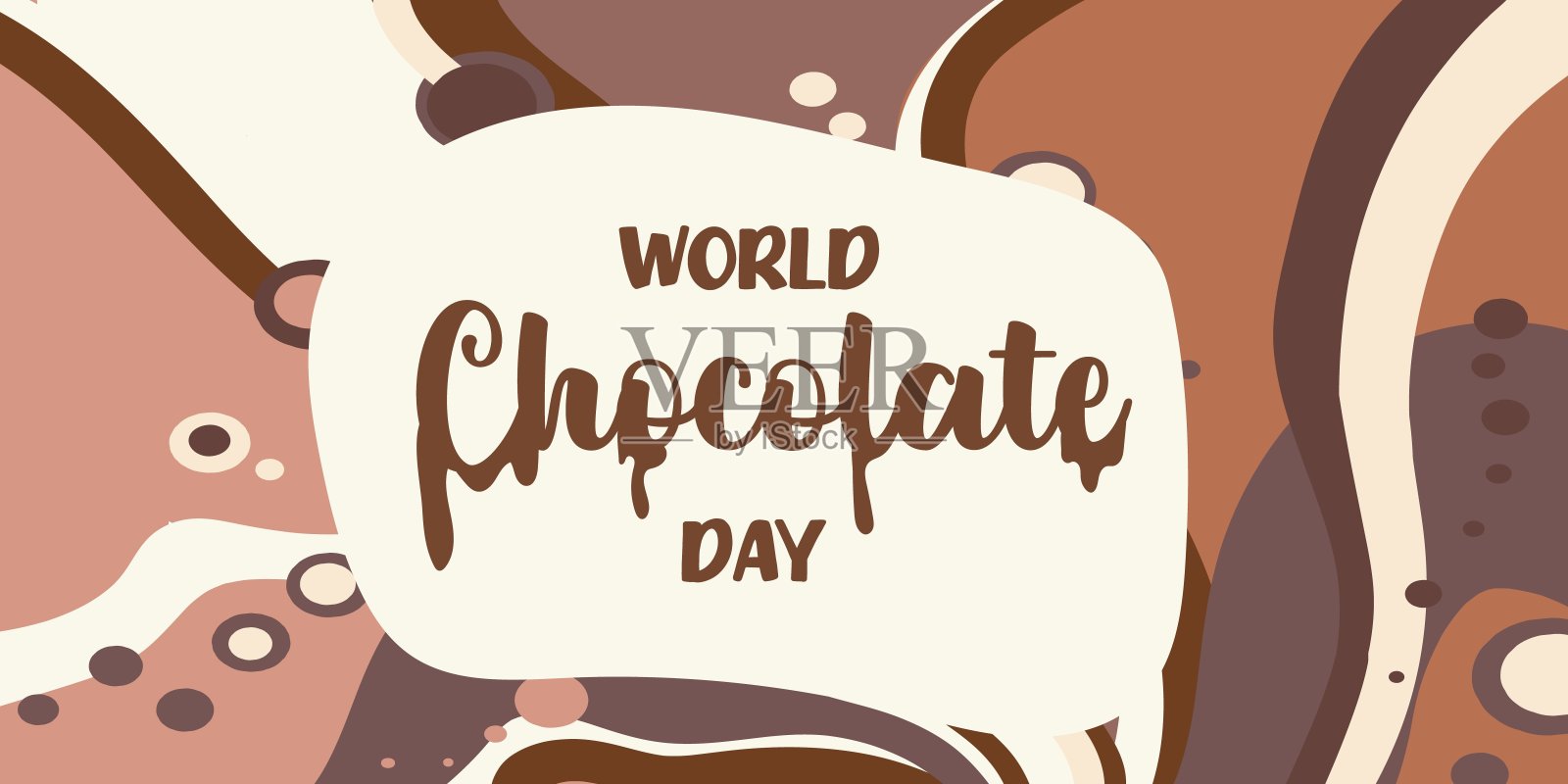 世界巧克力日。海报、明信片的创意。向量。插画图片素材