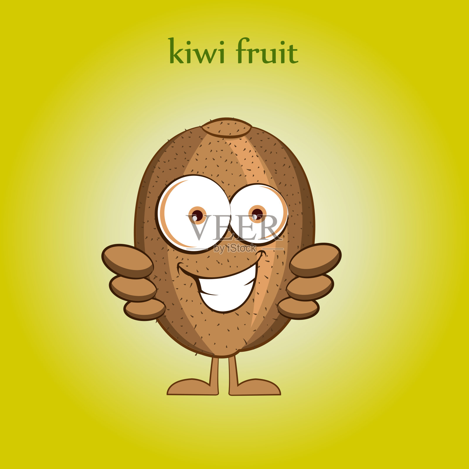 动画猕猴桃颜色矢量插图海报设计插画图片素材