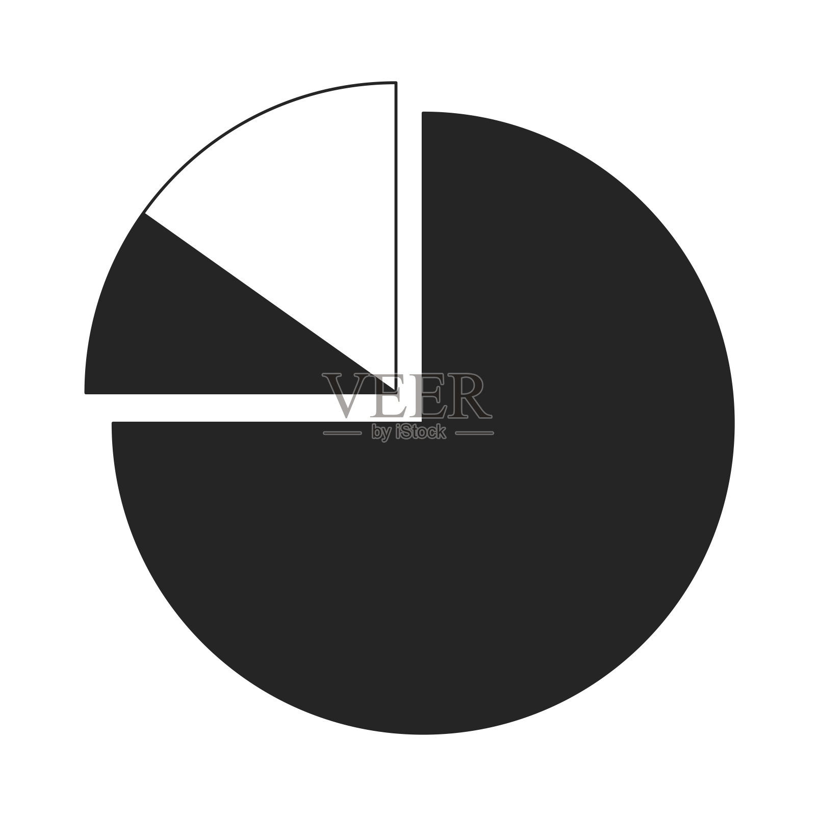 饼状图分成几片平线黑白矢量图标插画图片素材