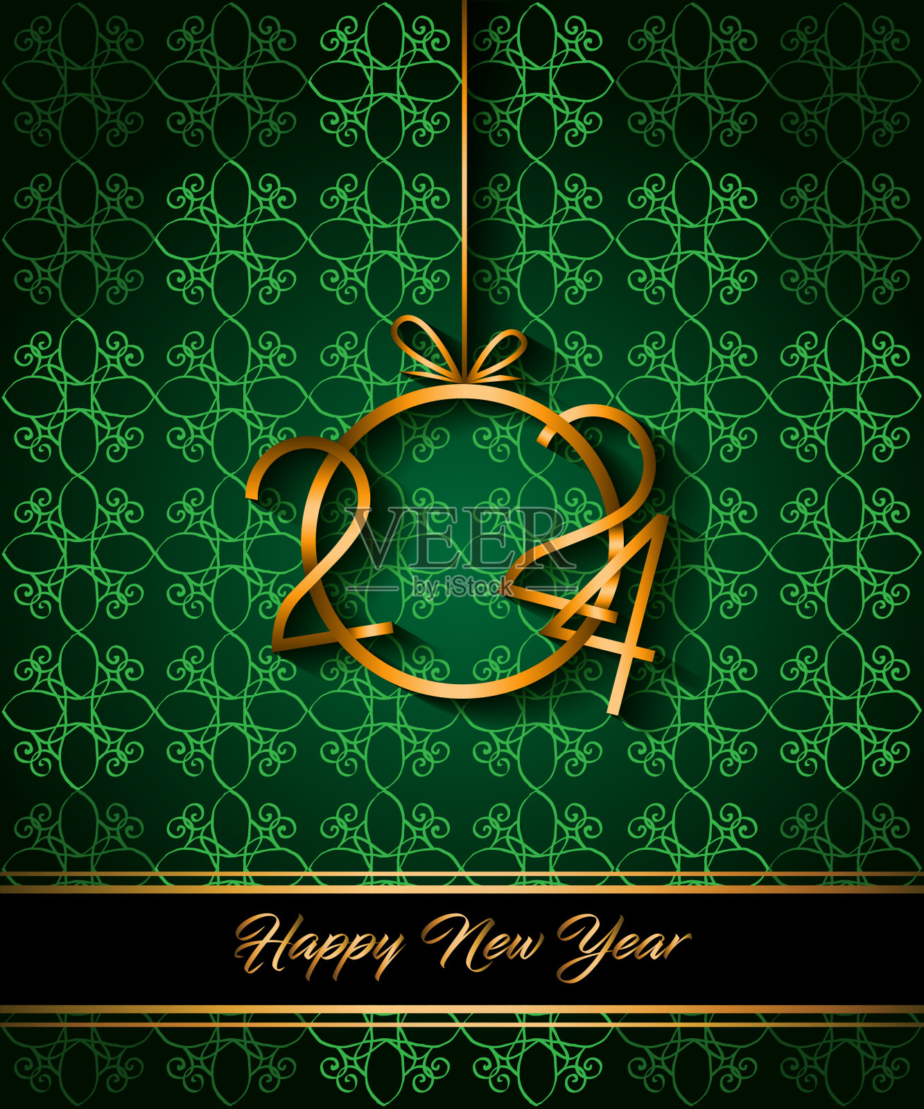 2024新年快乐背景为您的季节邀请，节日海报，贺卡。插画图片素材