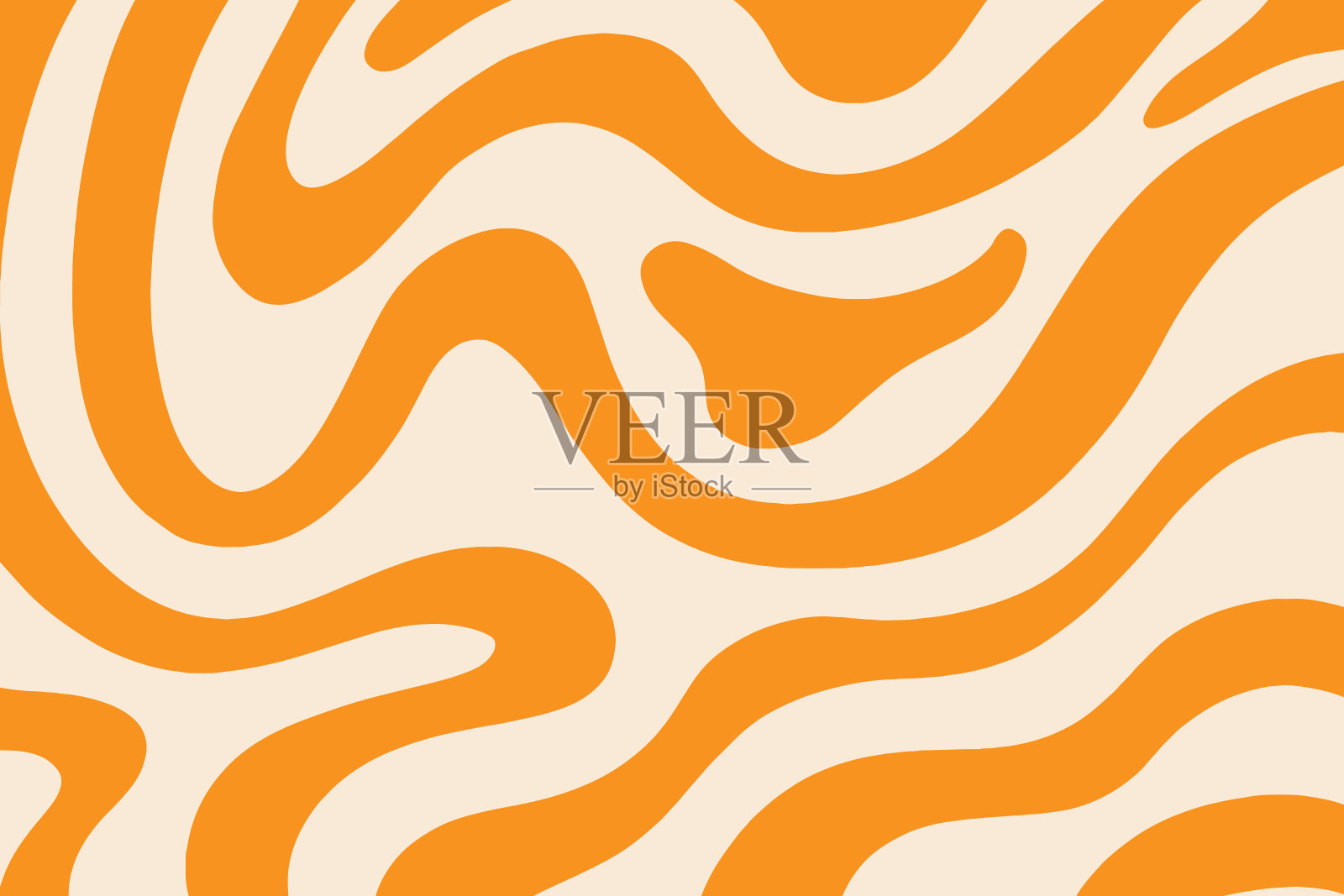 复古的Groovy背景，时髦的70年代波浪彩色背景。插画图片素材