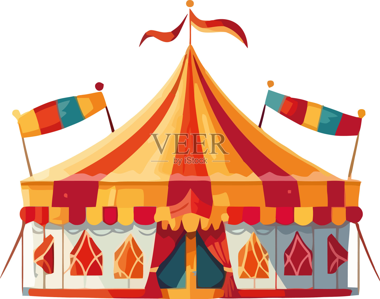 五彩缤纷的狂欢帐篷为庆典带来欢乐设计元素图片