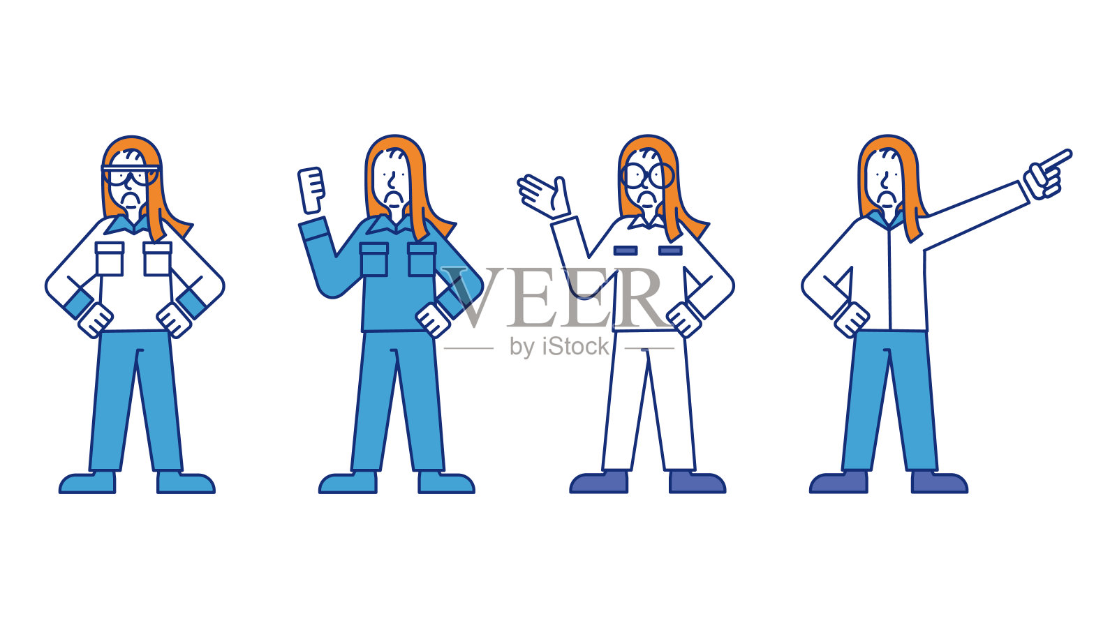 插图组S男士穿着工作服插画图片素材