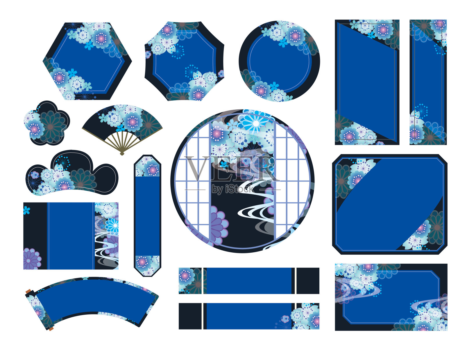 美丽的绣球花在日本六月的雨季盛开插画图片素材