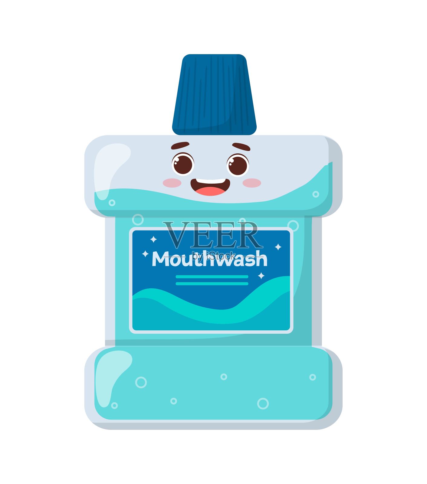 漱口水角色概念插画图片素材