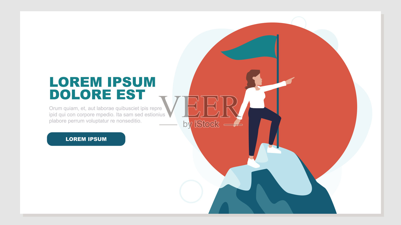 一位欧洲女商人，在她经营旗子事业的鼎盛时期插画图片素材