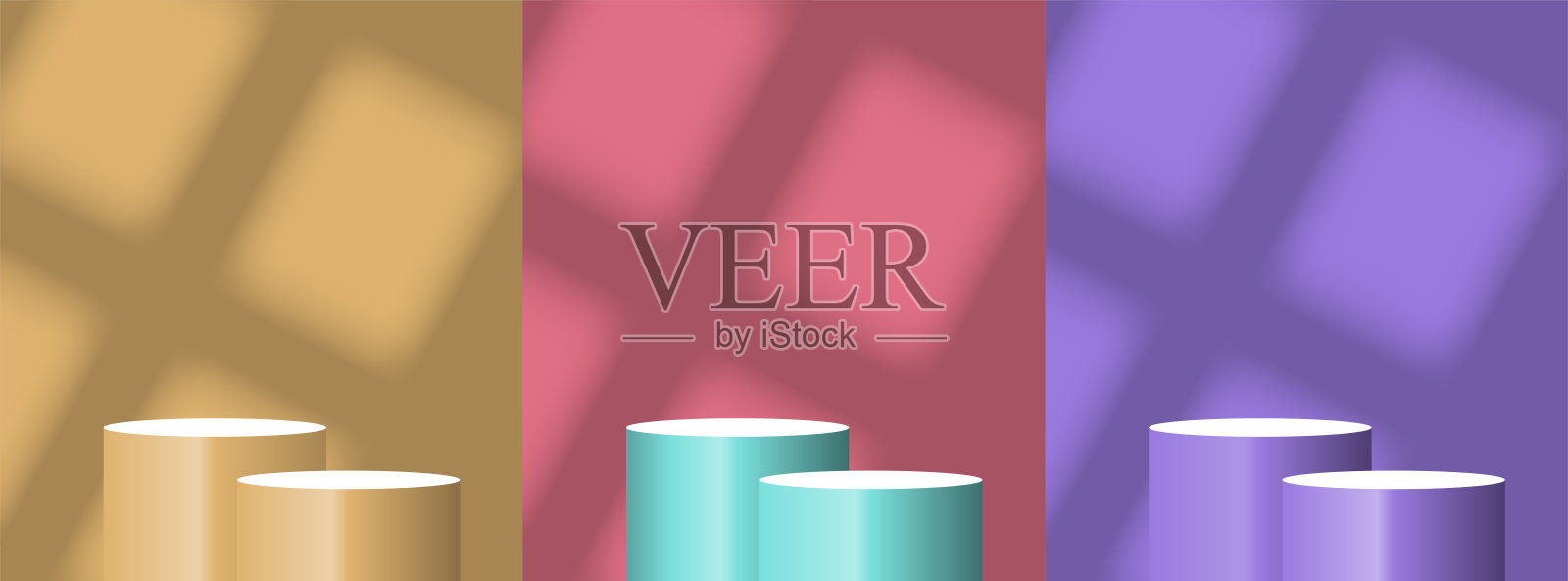 逼真的3d圆柱体基座基座插画图片素材