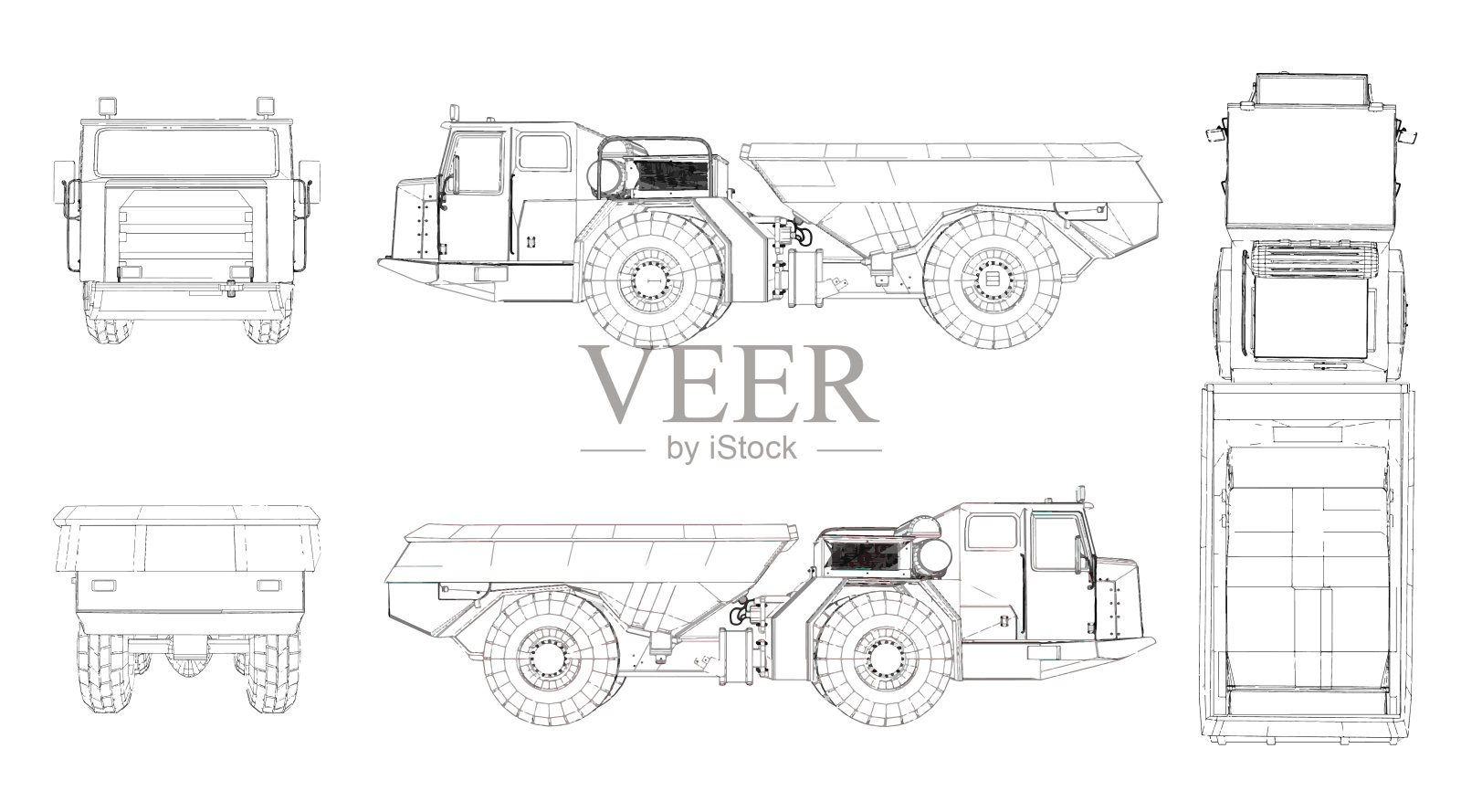 矿山井下轮式装载机概述集矿山井下隔离装载机为背景。矢量图插画图片素材