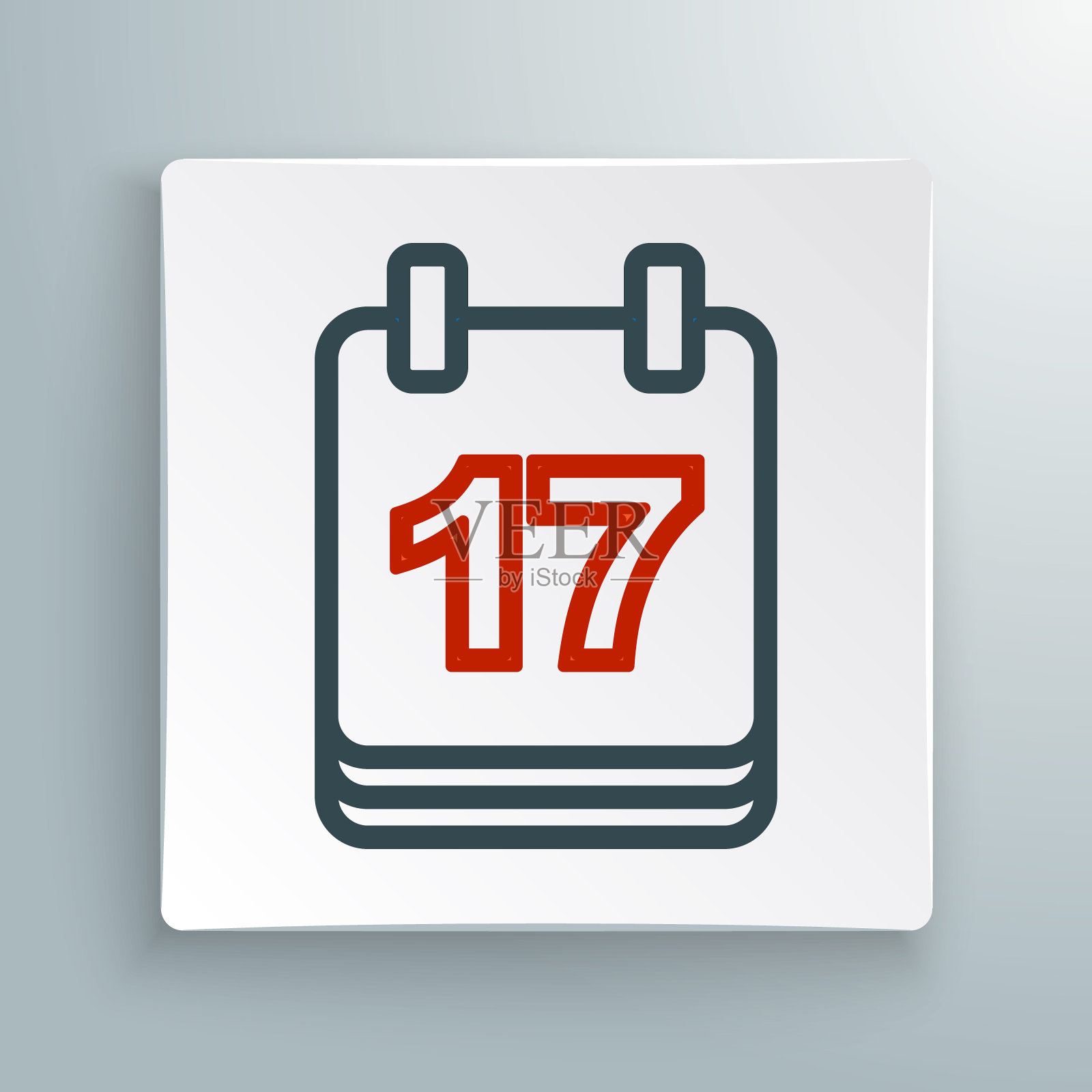 线圣帕特里克日与日历图标隔离在白色背景上。3月17日。色彩缤纷的轮廓概念。向量插画图片素材