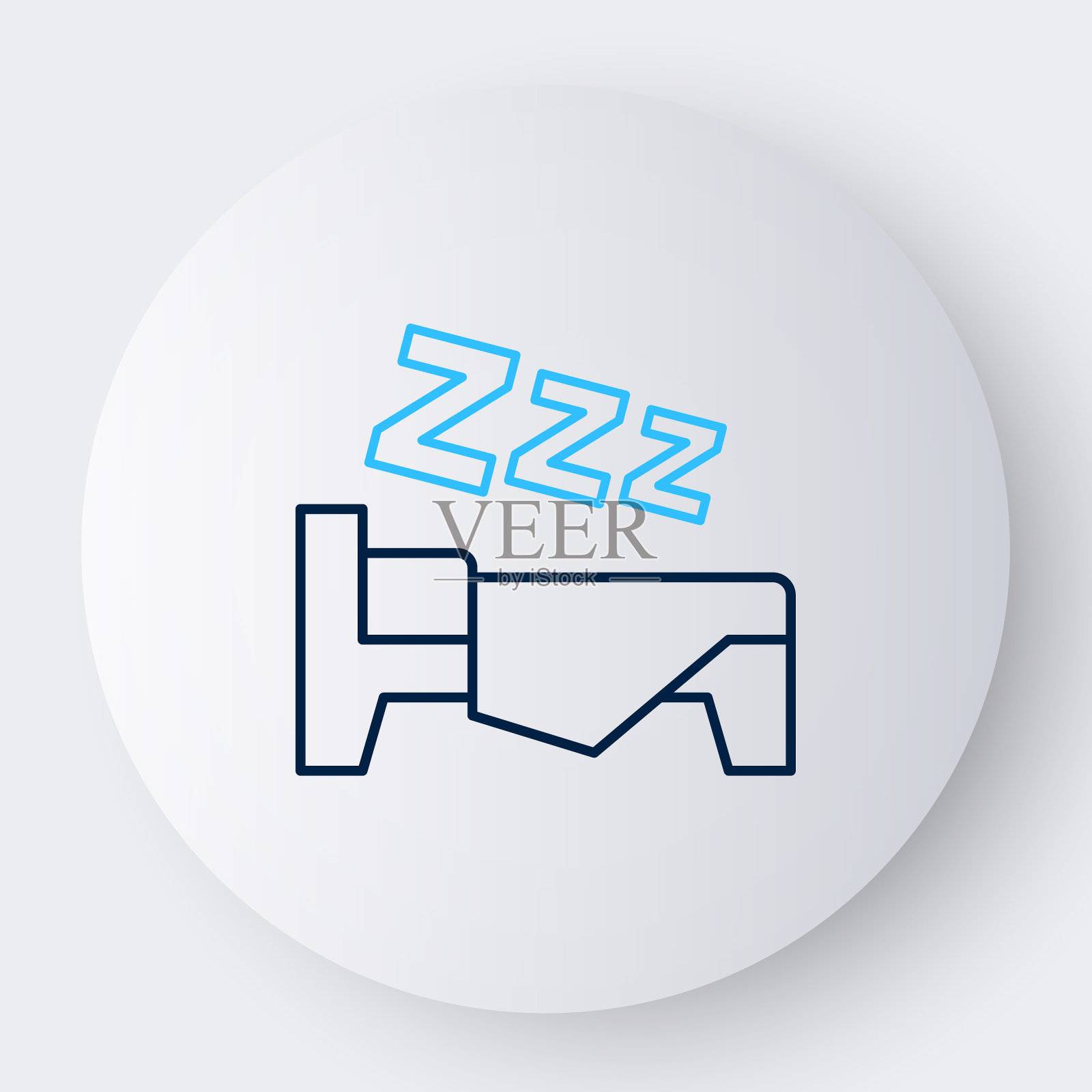 Line Time to sleep图标隔离在白色背景上。沉睡的鼾声大作。健康的生活方式。色彩缤纷的轮廓概念。向量图标素材