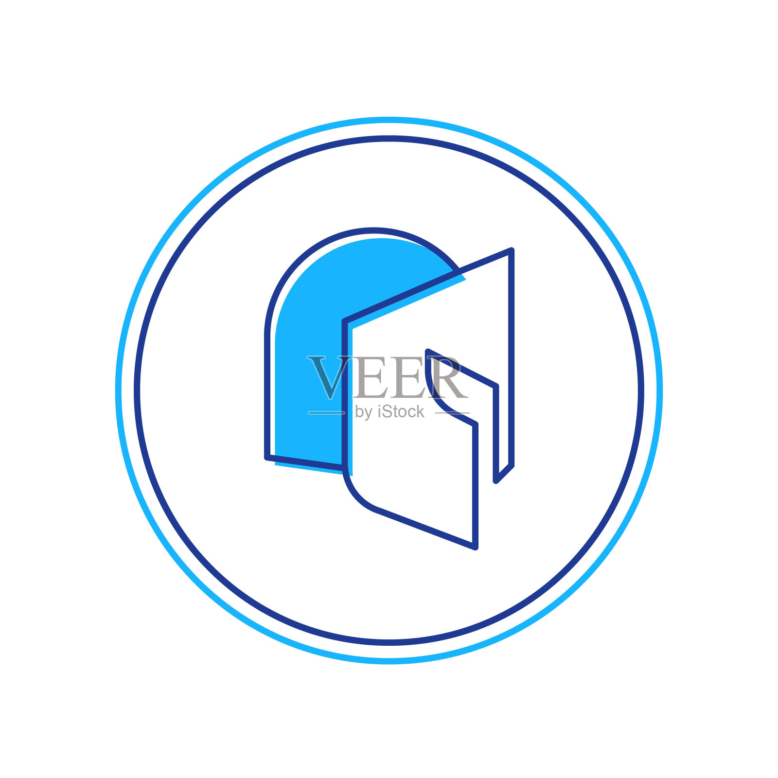 填充轮廓中世纪铁头盔头部保护图标隔离在白色背景。骑士的头盔。向量插画图片素材