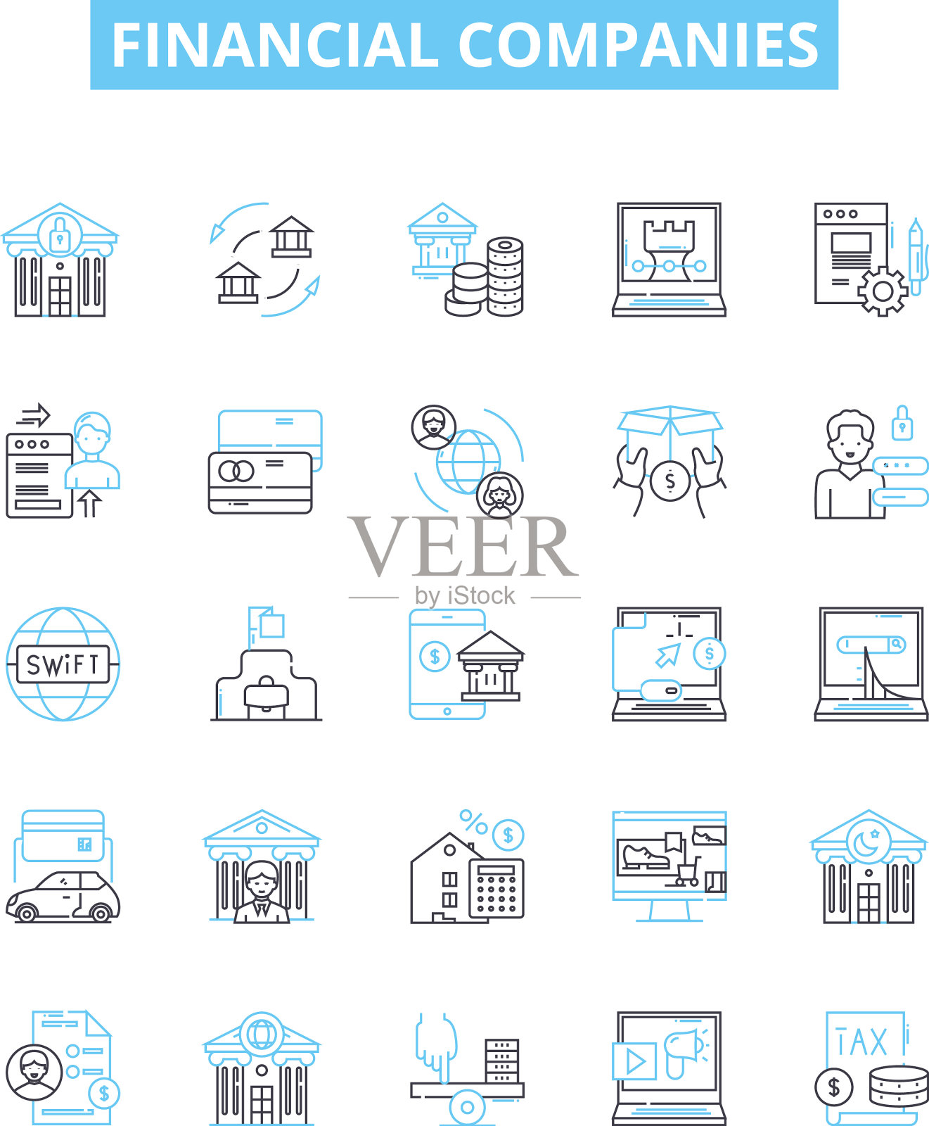 金融公司行图标集银行图标素材