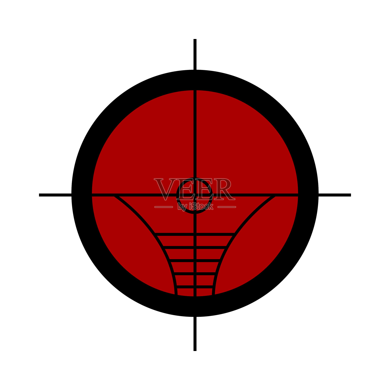 军事狙击或狩猎瞄准镜卡通插画图片素材