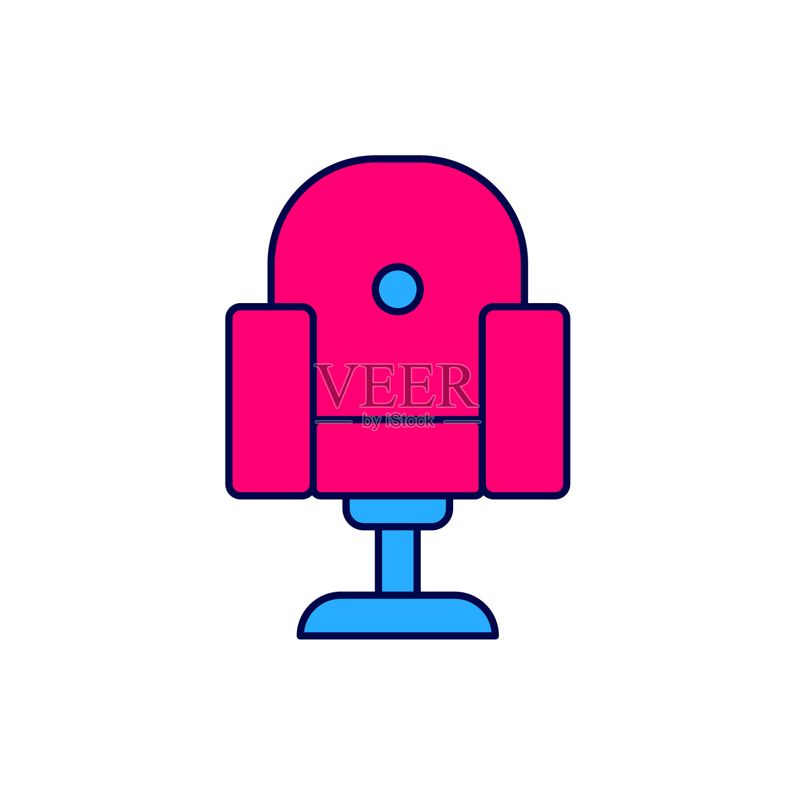 填充轮廓导演电影椅子图标孤立的白色背景。电影行业。向量插画图片素材