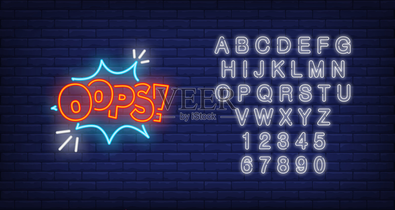 霓虹灯标志插画图片素材