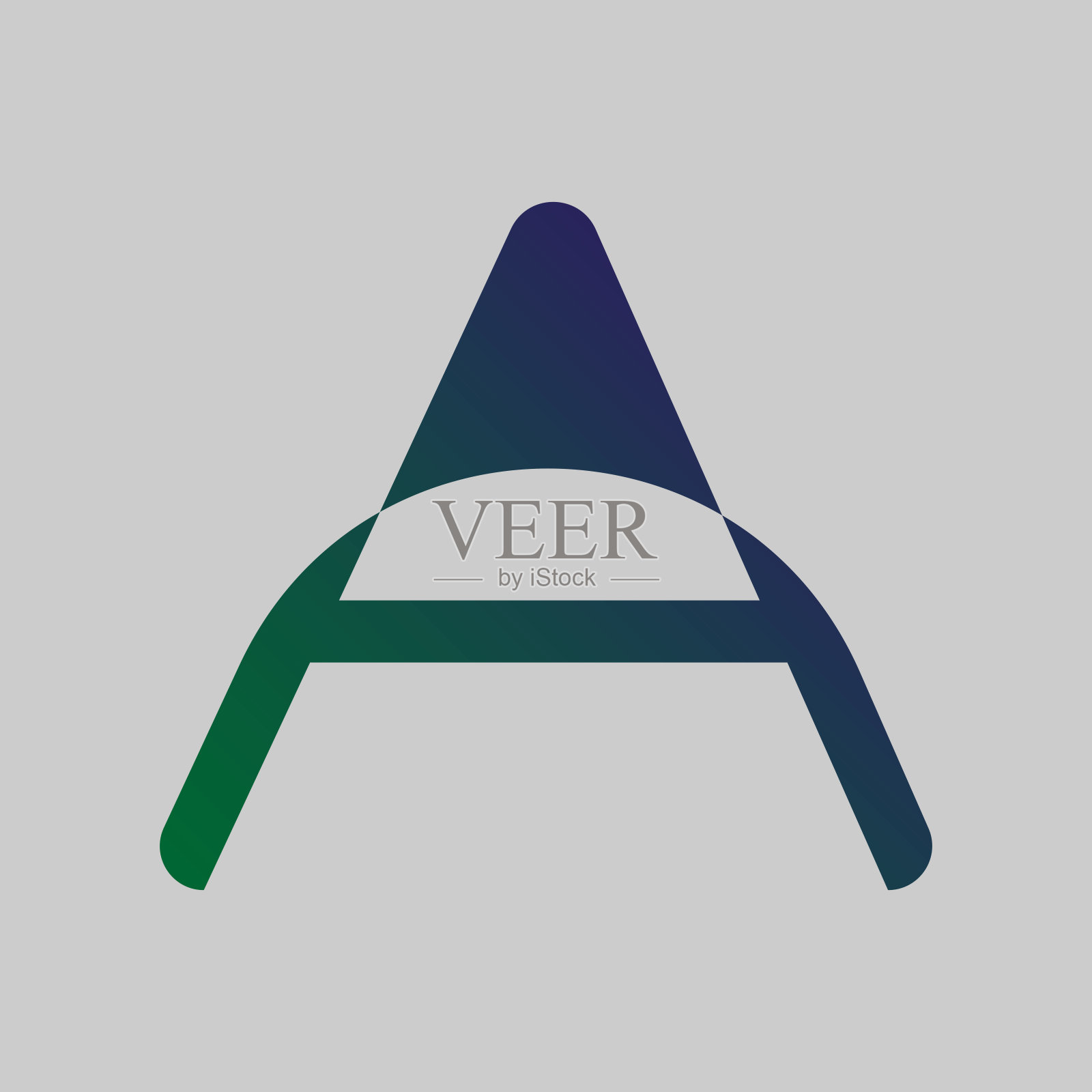 字体标志设计模板元素。渐变颜色字母A文本t恤矢量设计上的白色背景。插画图片素材