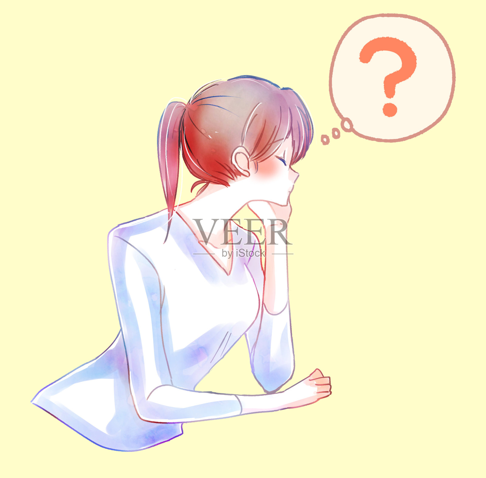 一个充满怀疑的女人的插图插画图片素材