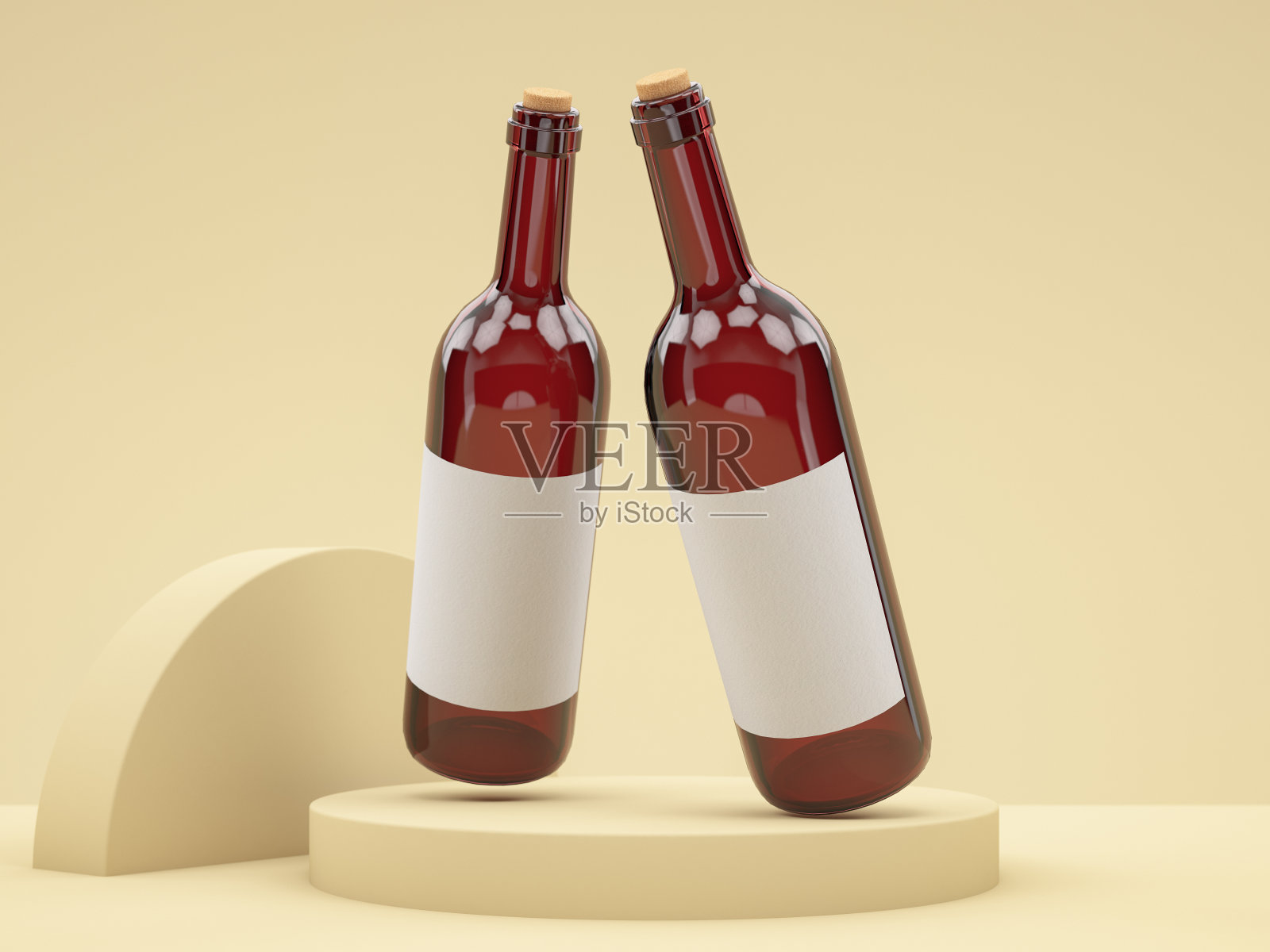 两个空白标签酒瓶照片摄影图片