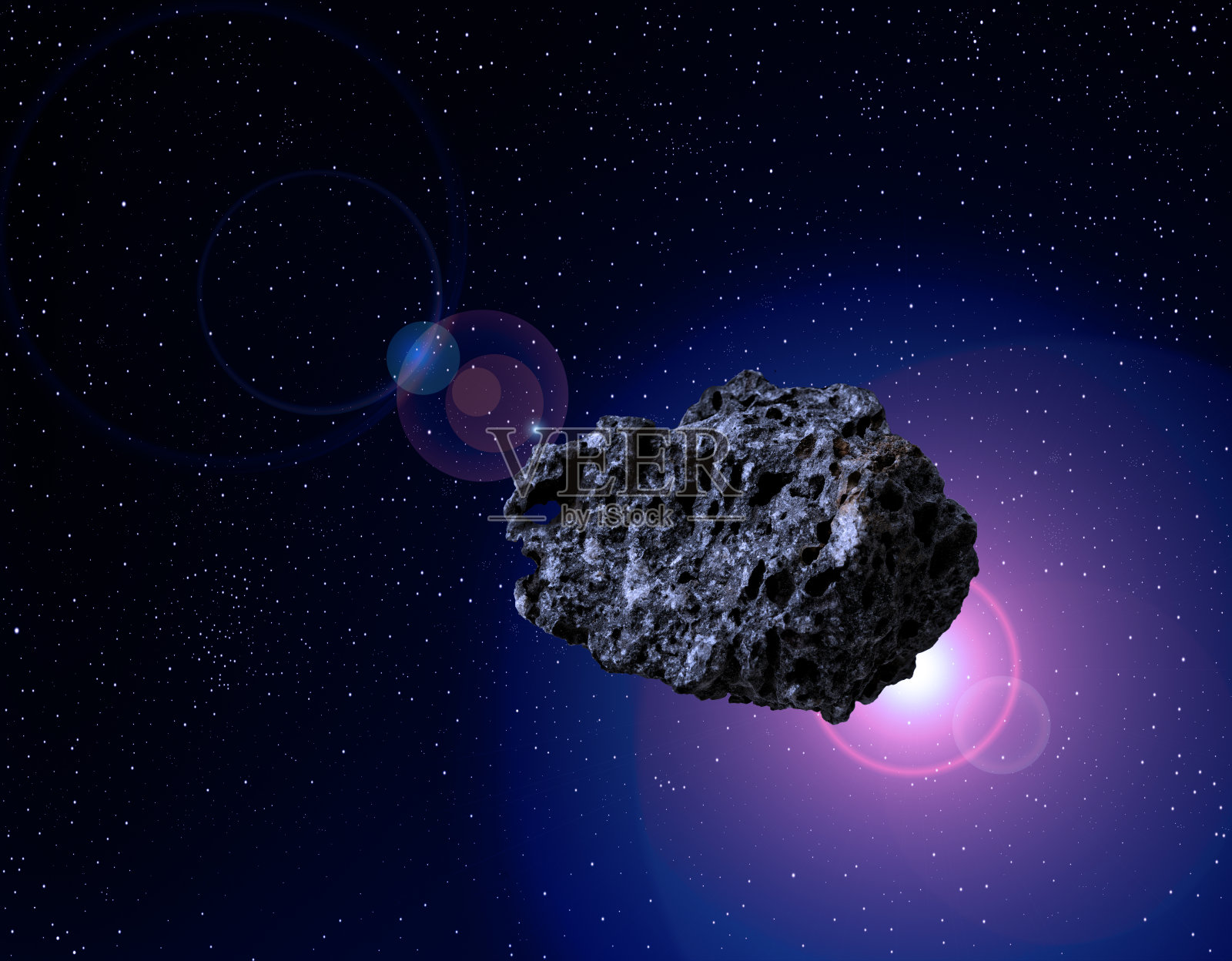 外太空的小行星对抗宇宙深处照片摄影图片