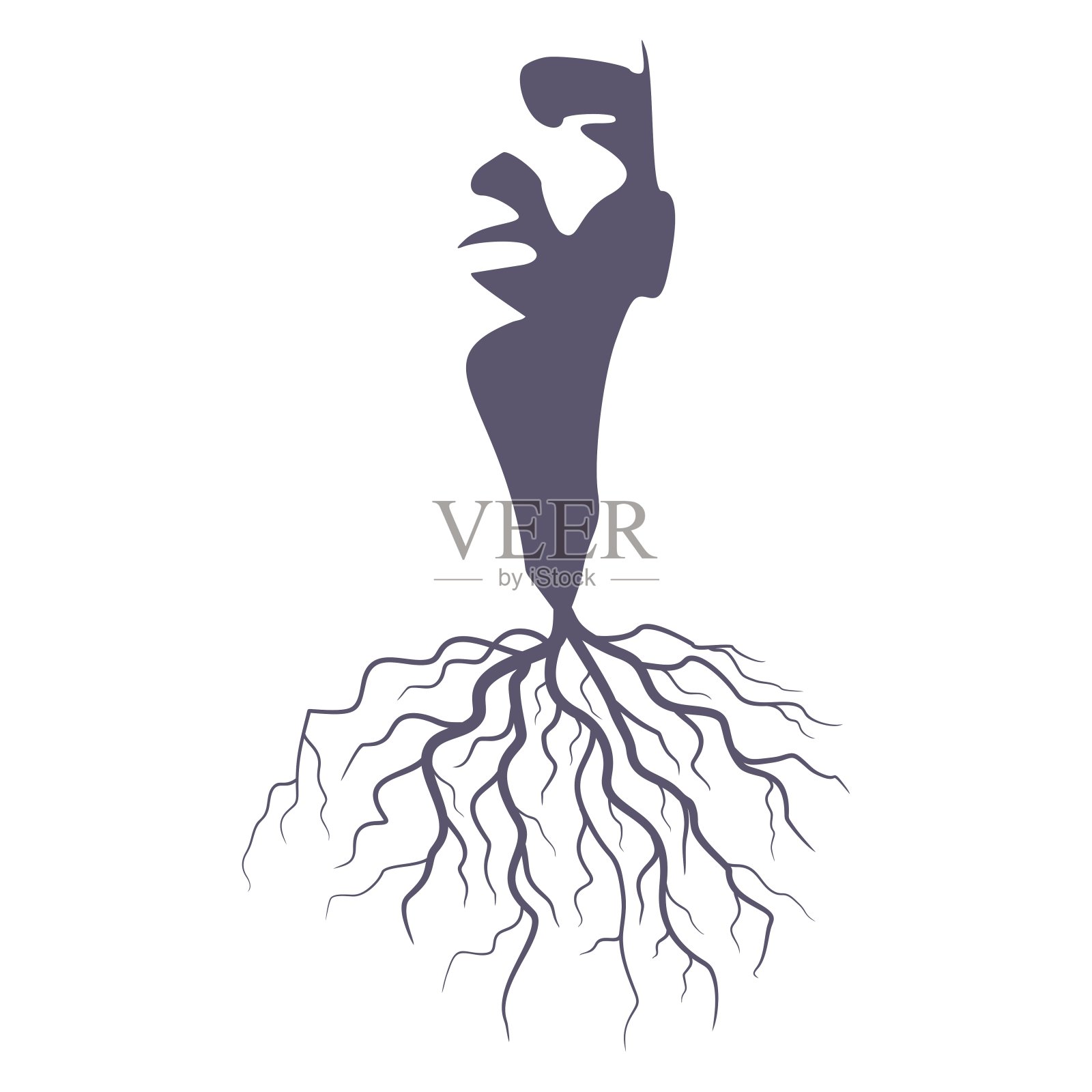 美丽的树和女性的脸。天然化妆品符号插画图片素材