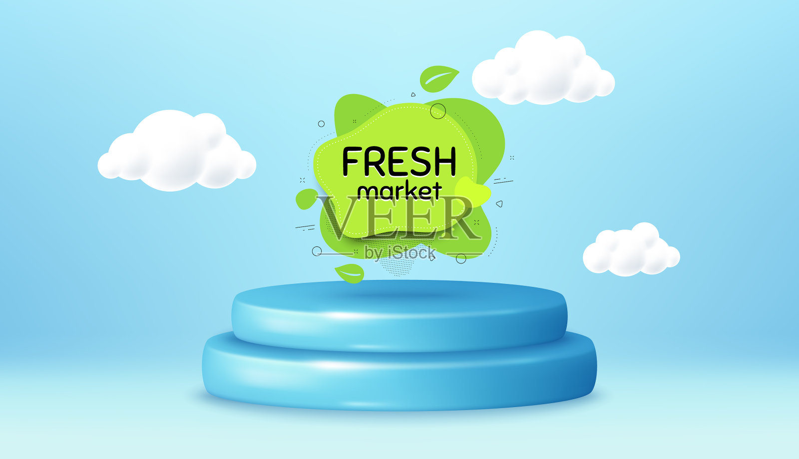 新鲜市场食品横幅有机生物产品标签设计模板素材