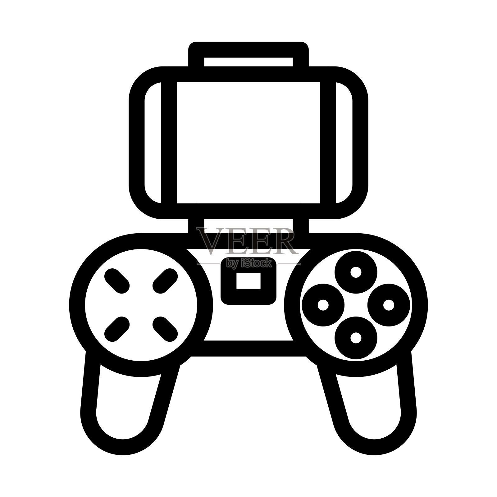 远程控制矢量粗线图标为个人和商业用途。插画图片素材