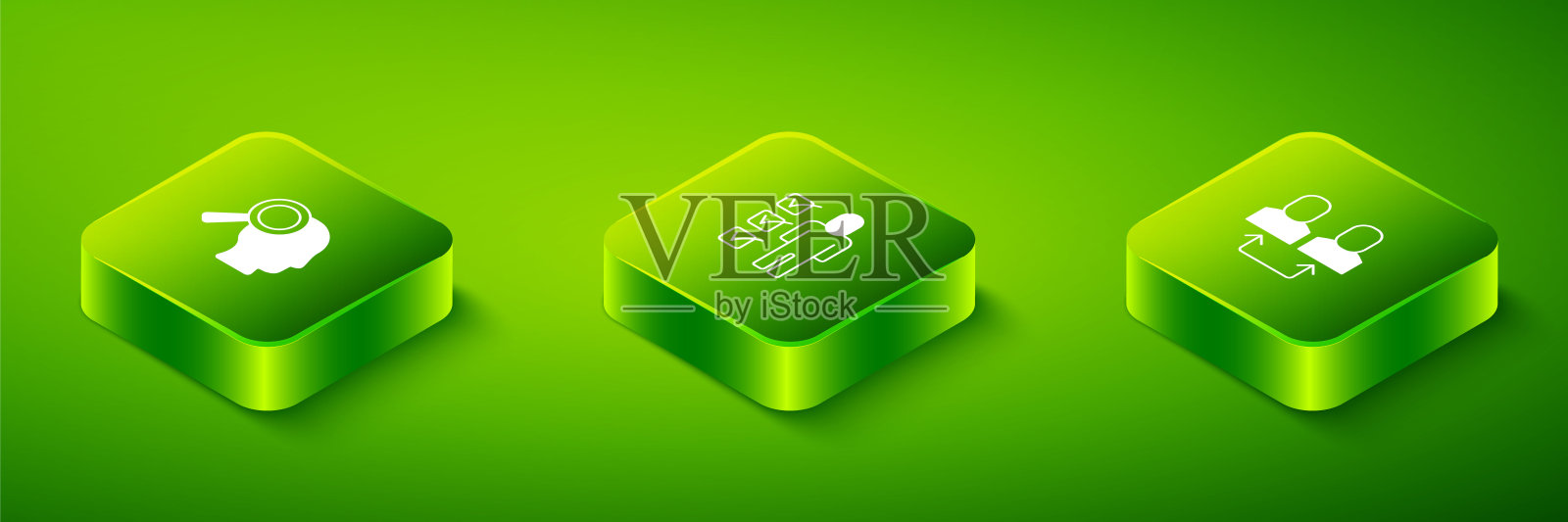 设置等距简历，交换工作和放大镜搜索工作图标。向量插画图片素材