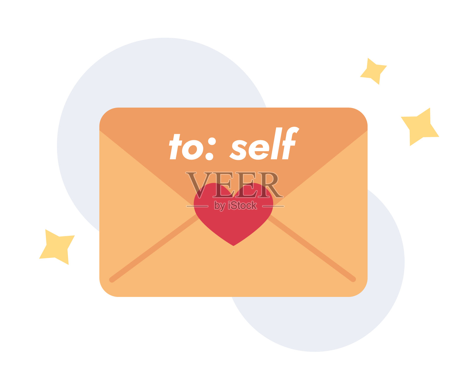 信到未来的自我平面概念向量点插图插画图片素材