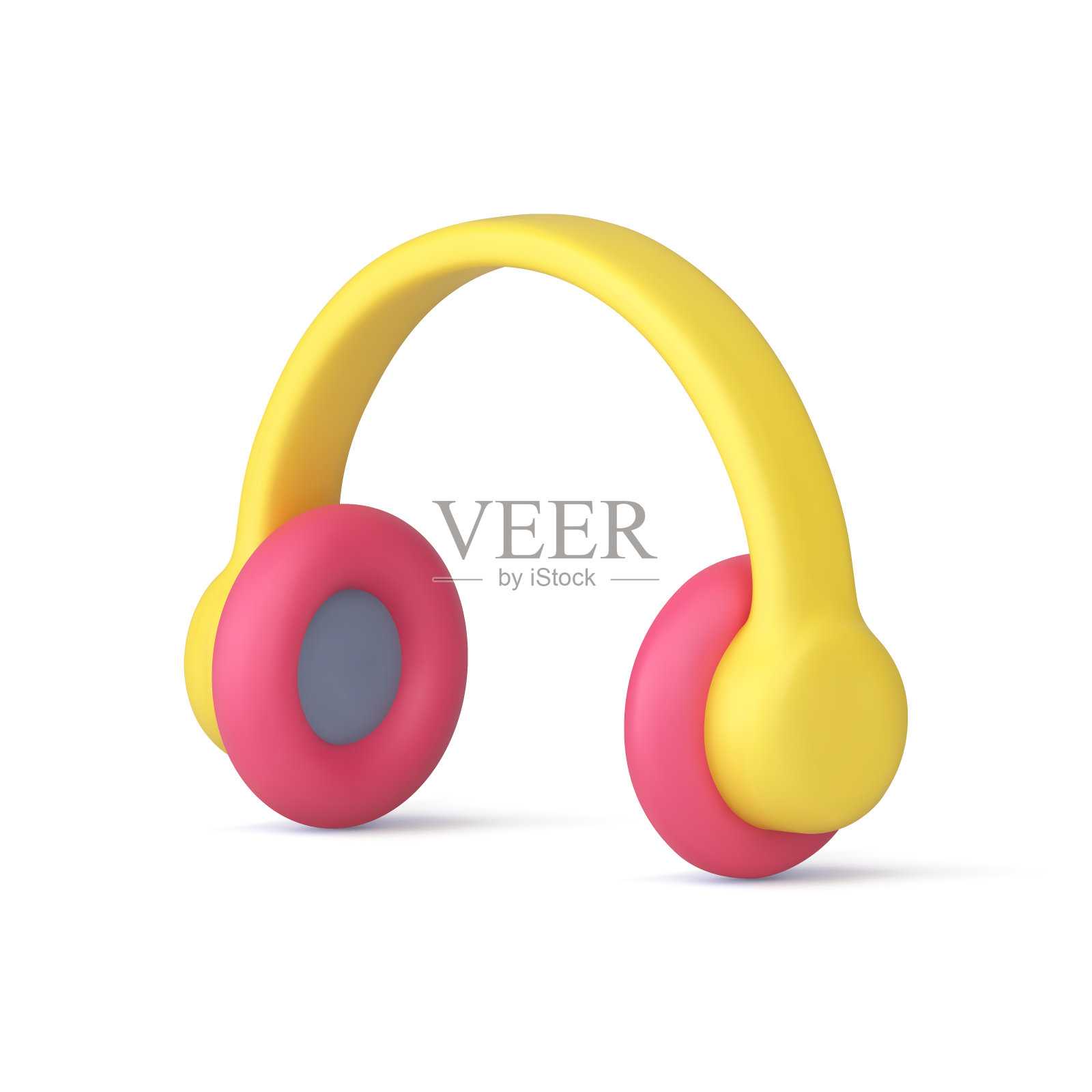 耳机现代音乐收听配件立体声音响设备三维图标逼真向量插画图片素材