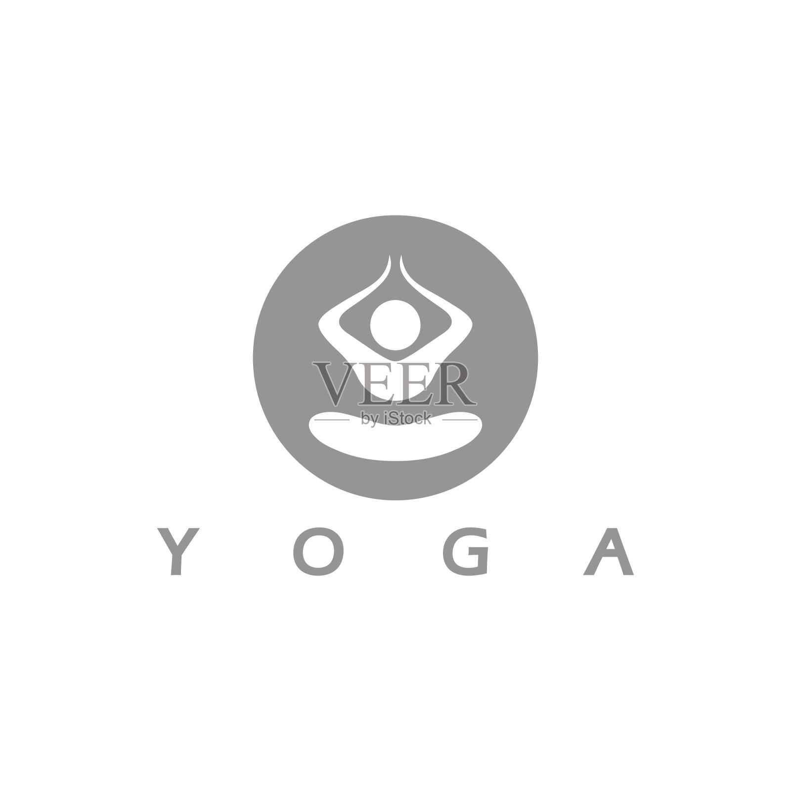 标志设计的人做瑜伽符号图标插图向量插画图片素材