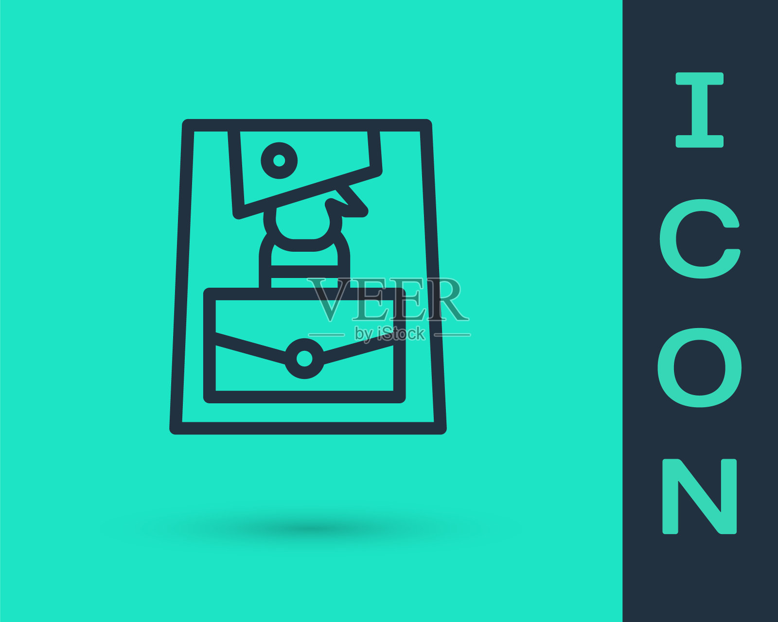 黑线手袋图标孤立在绿色背景。女性手袋标志。魅力休闲的行李符号。向量图标素材