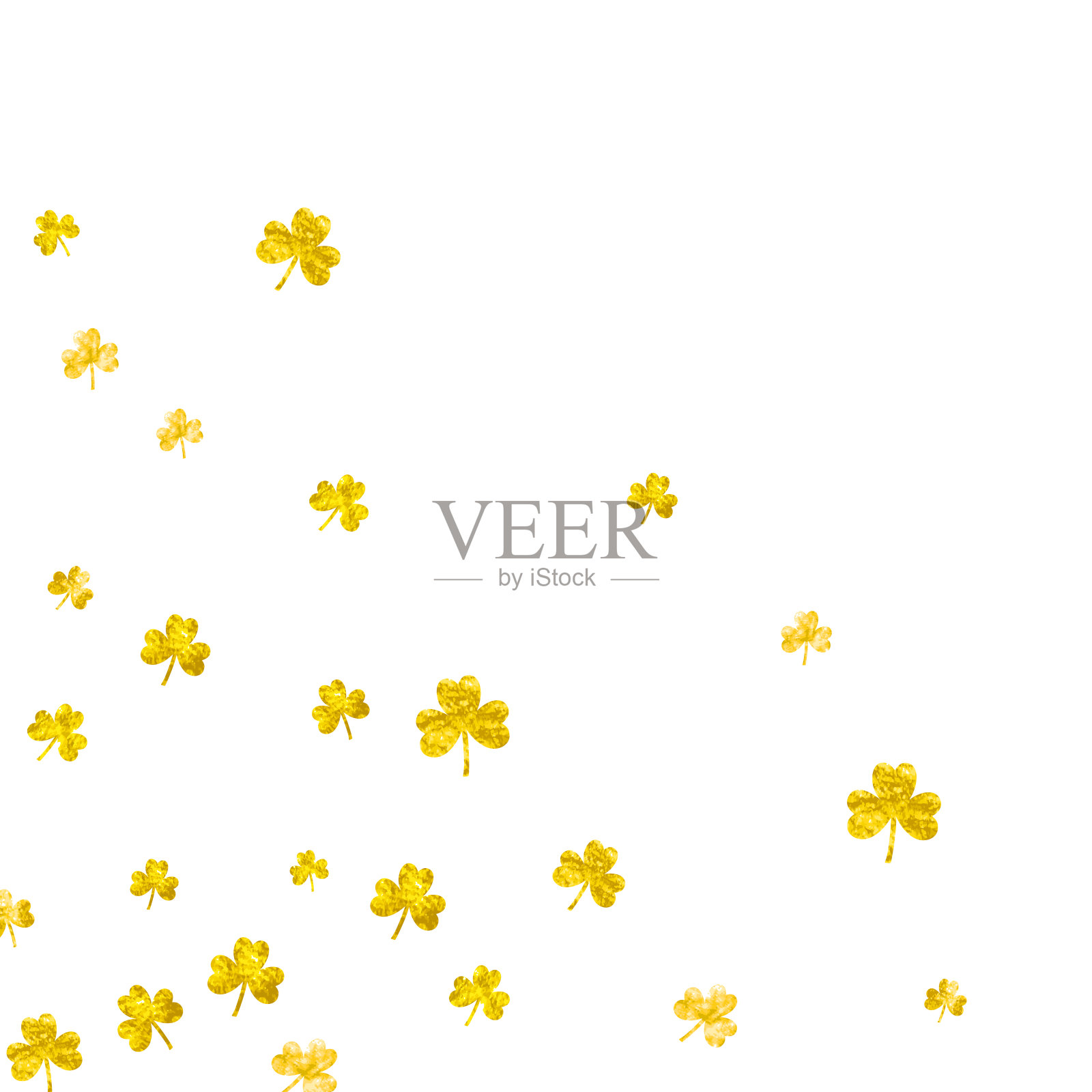 圣帕特里克节的三叶草背景。插画图片素材