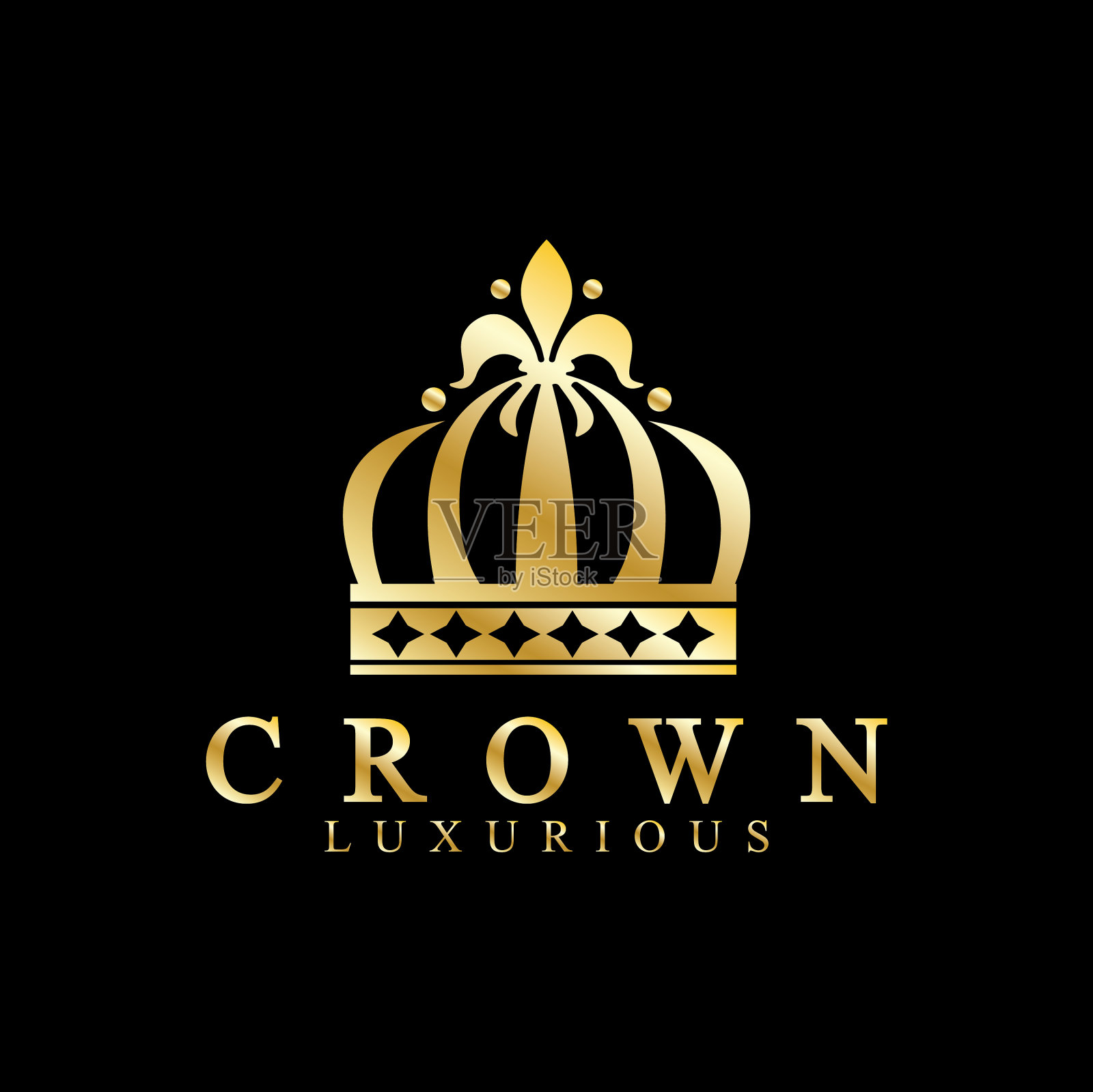 金冠图标女王国王金冠奢华插画图片素材